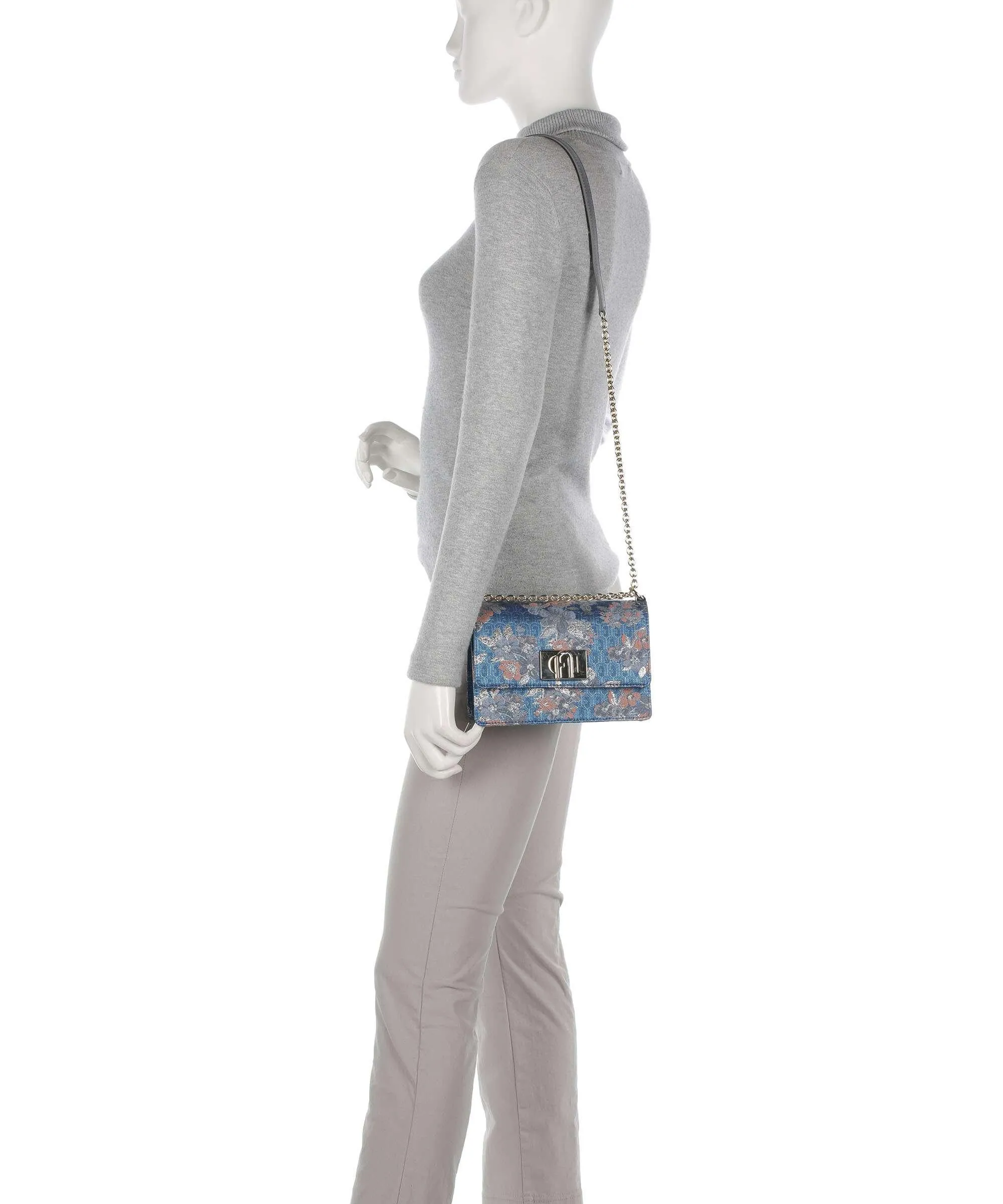  Furla 1927 Mini Borsa a spalla tissu blu  