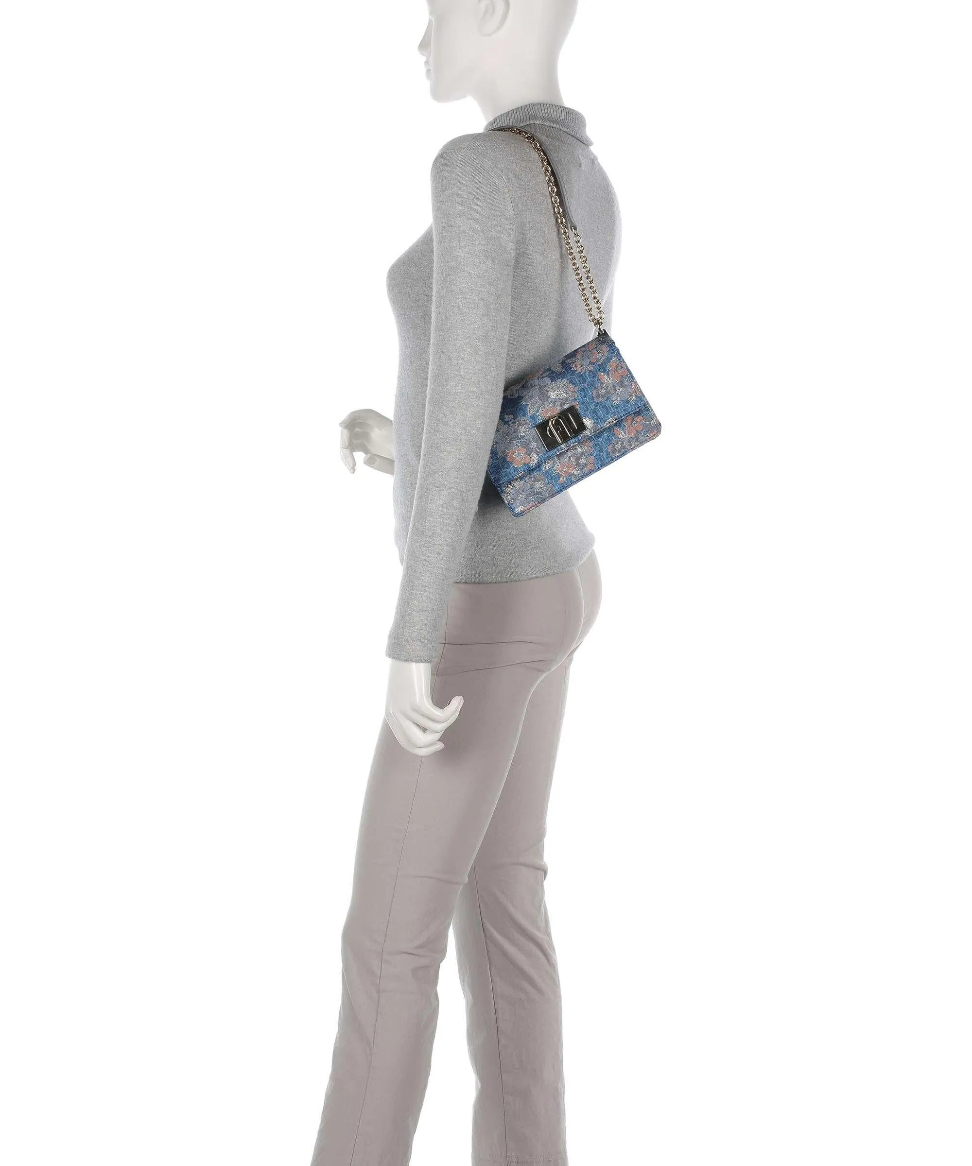  Furla 1927 Mini Borsa a spalla tissu blu  