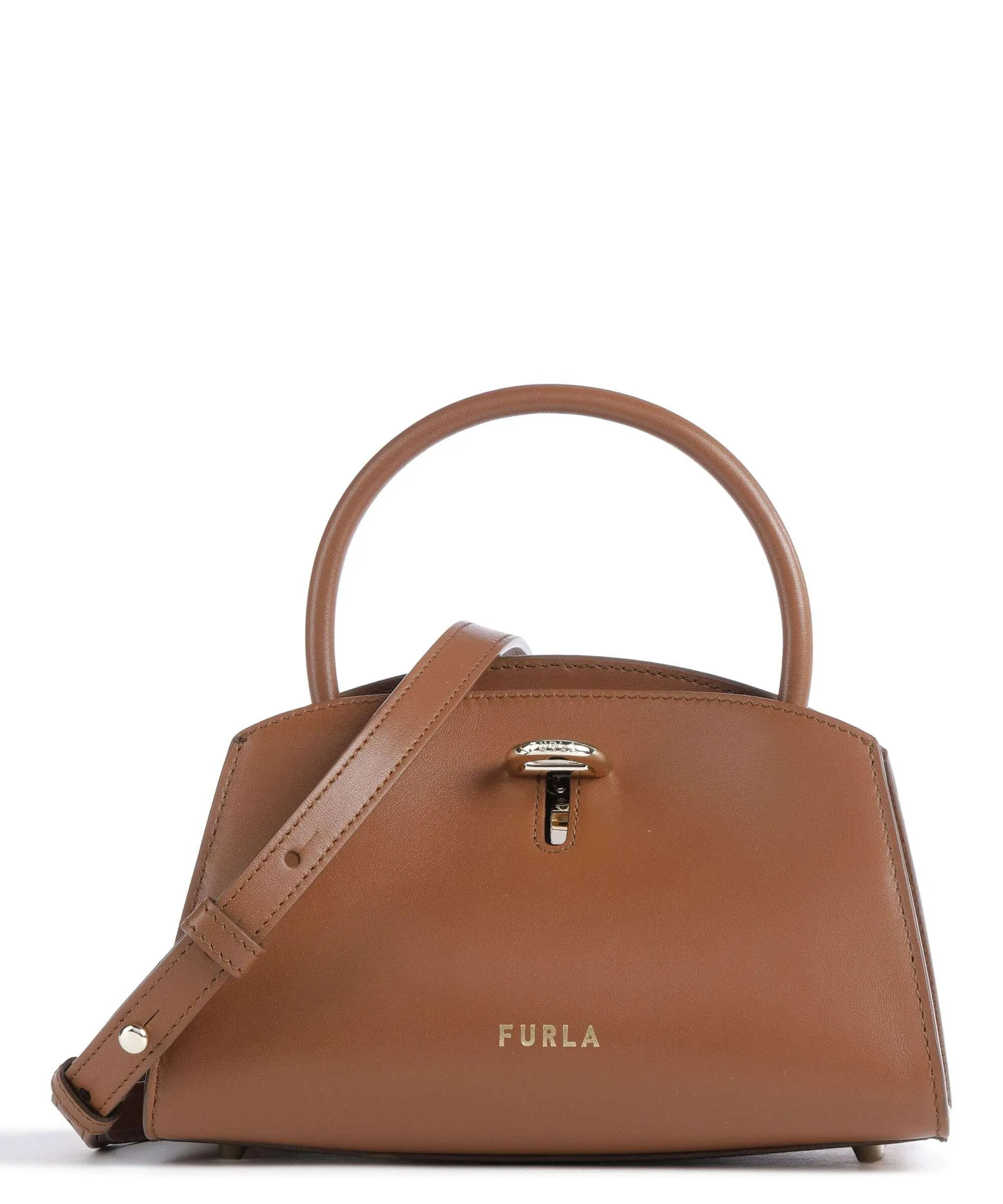  Furla Genesi Mini Borsa a mano pelle cognac  