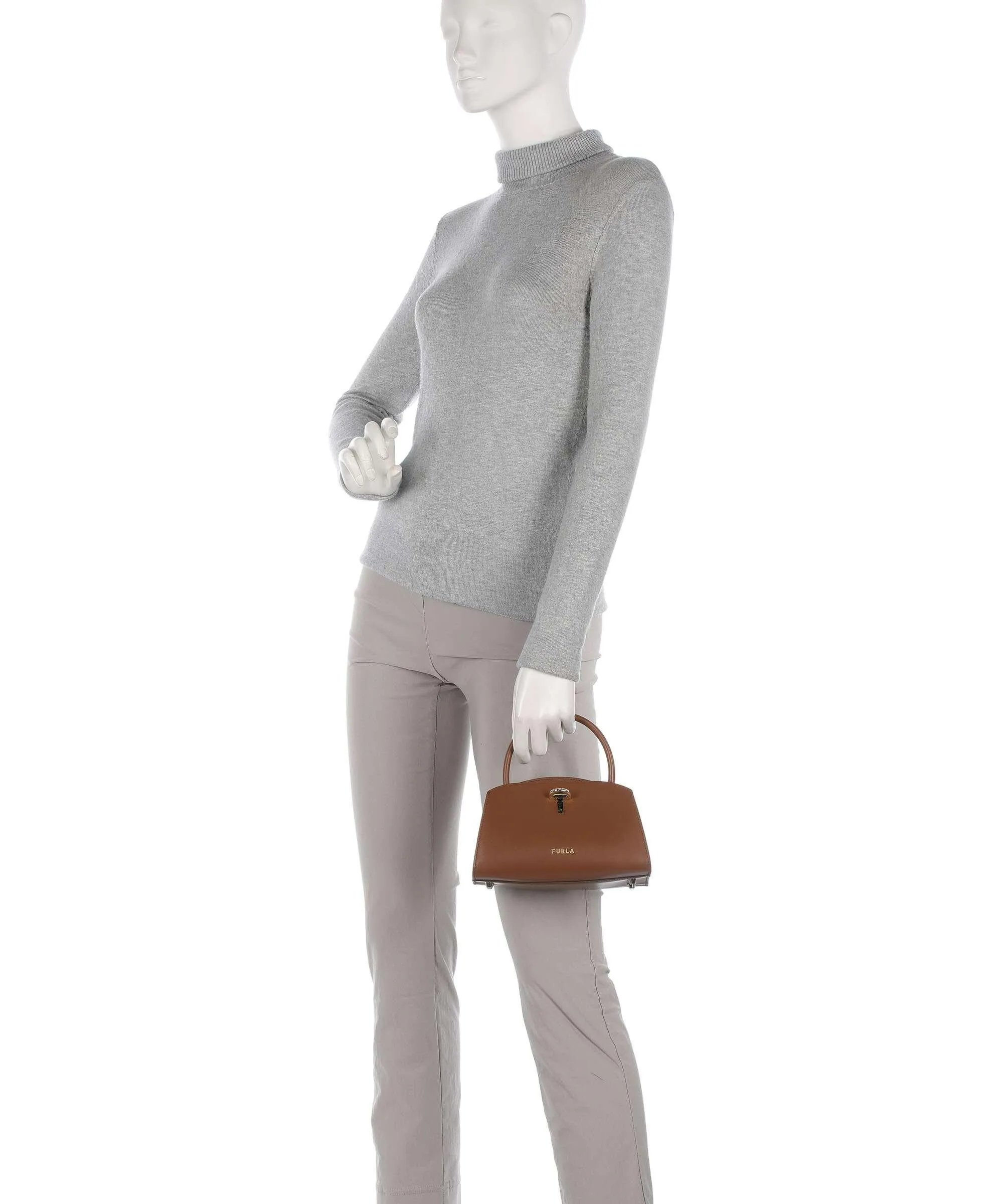  Furla Genesi Mini Borsa a mano pelle cognac  