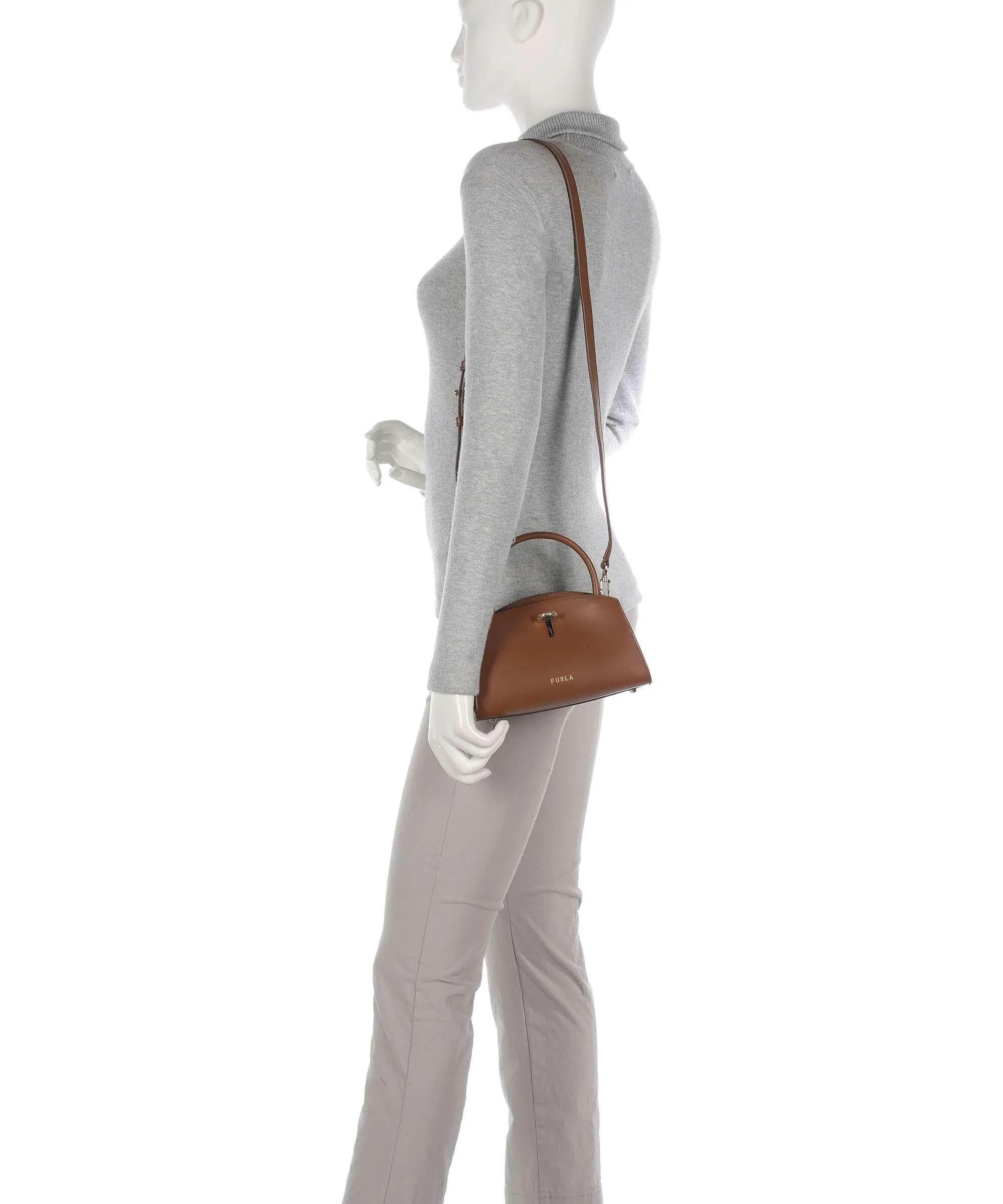  Furla Genesi Mini Borsa a mano pelle cognac  