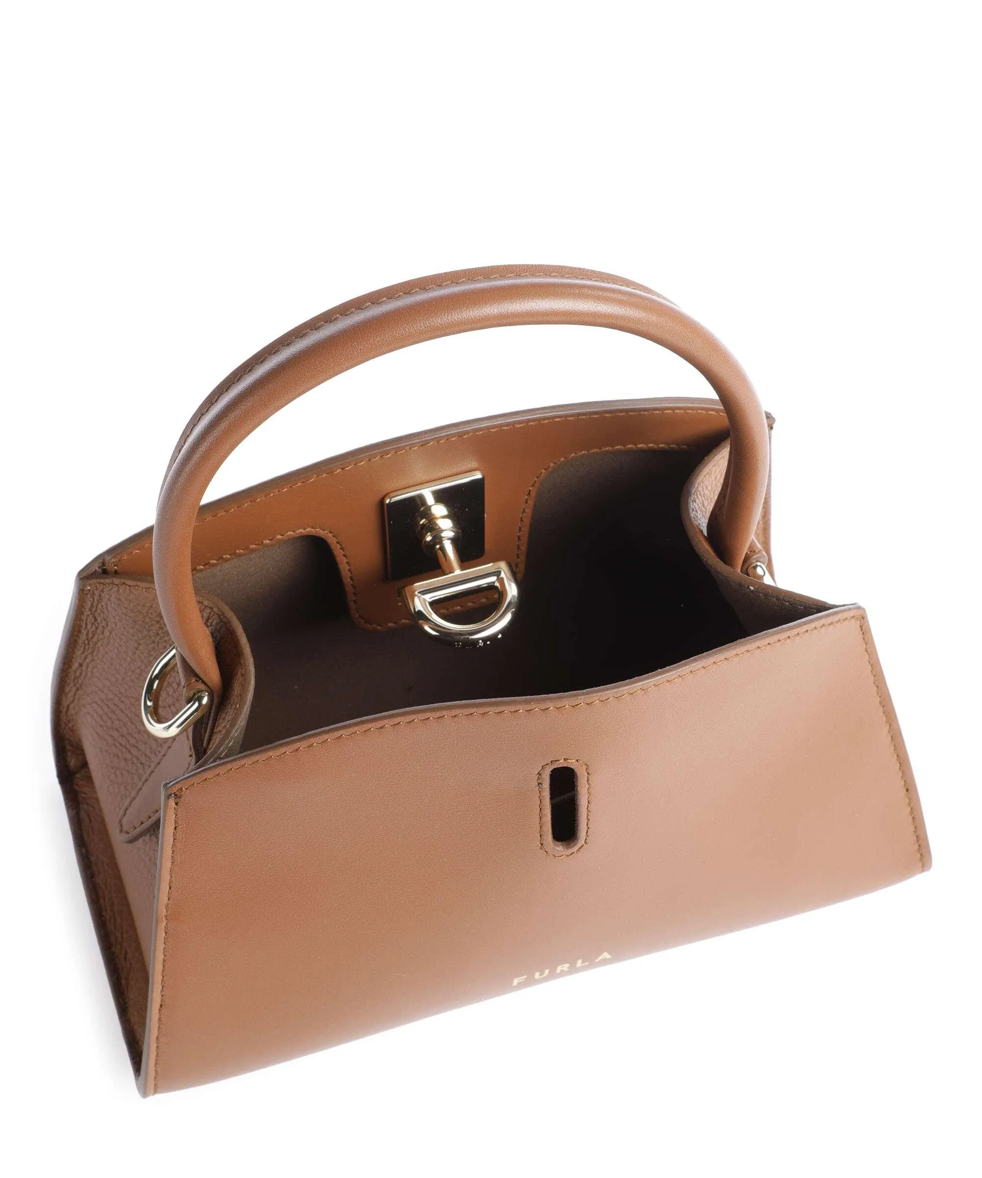  Furla Genesi Mini Borsa a mano pelle cognac  