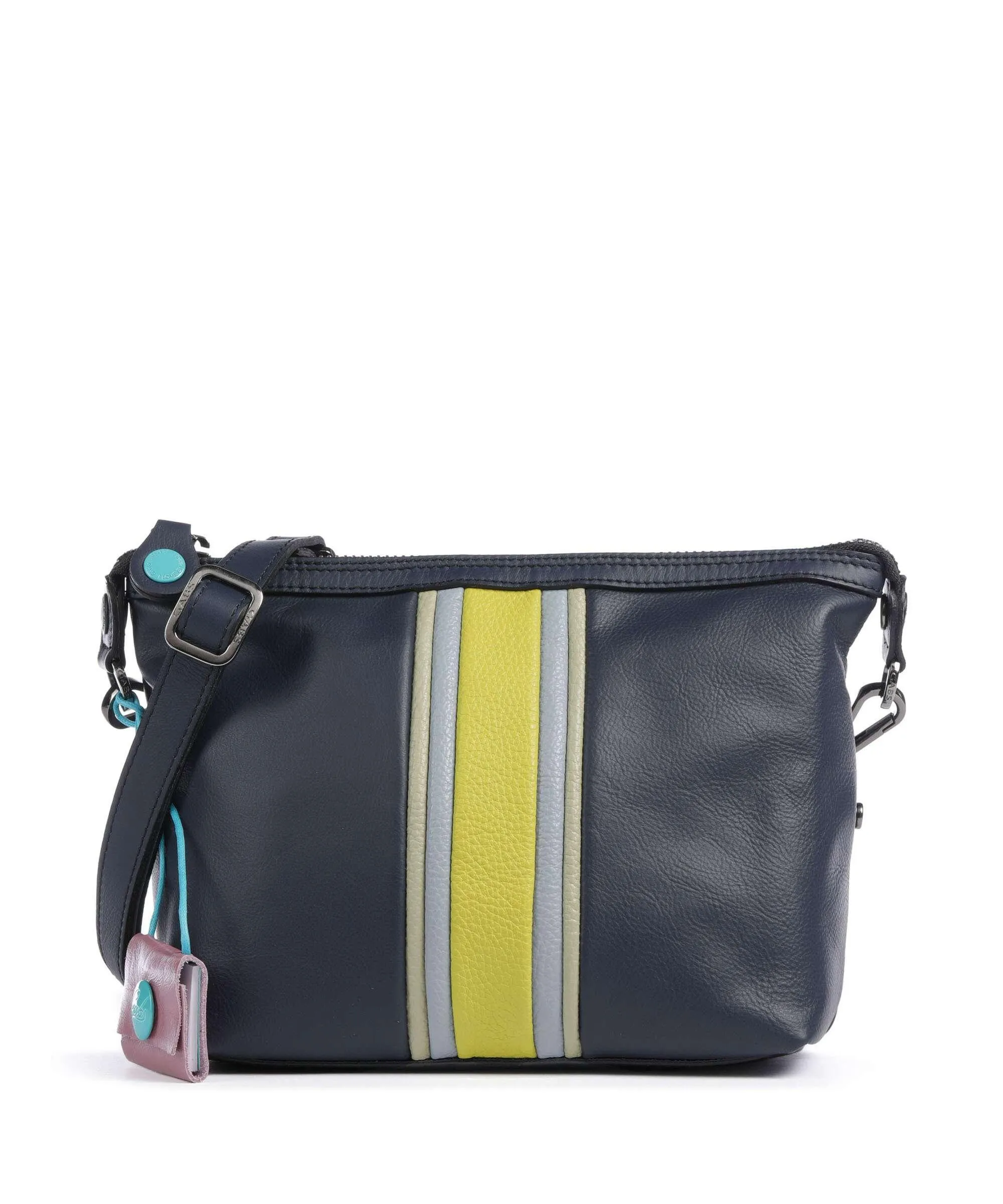  Gabs Stripes Funny Borsa a tracolla pelle di vitello grana blu scuro  