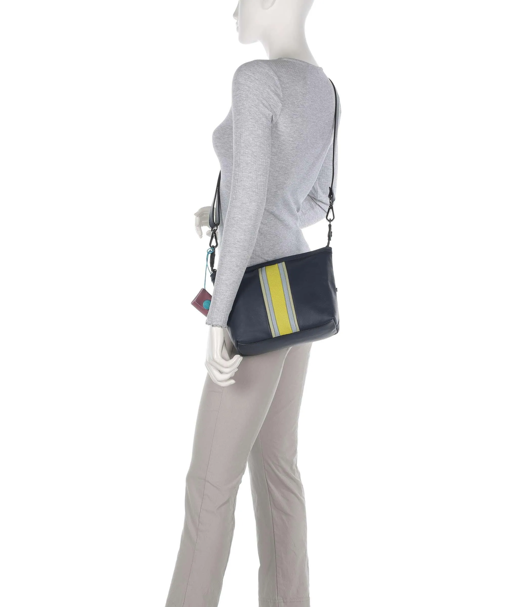  Gabs Stripes Funny Borsa a tracolla pelle di vitello grana blu scuro  