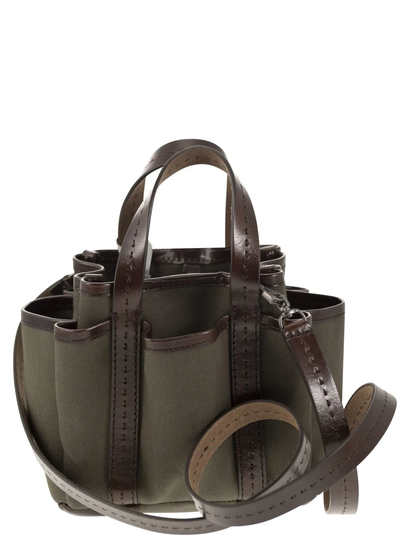 GARDENCA BASXS – Giardiniera Mini canvas and leather tote bag