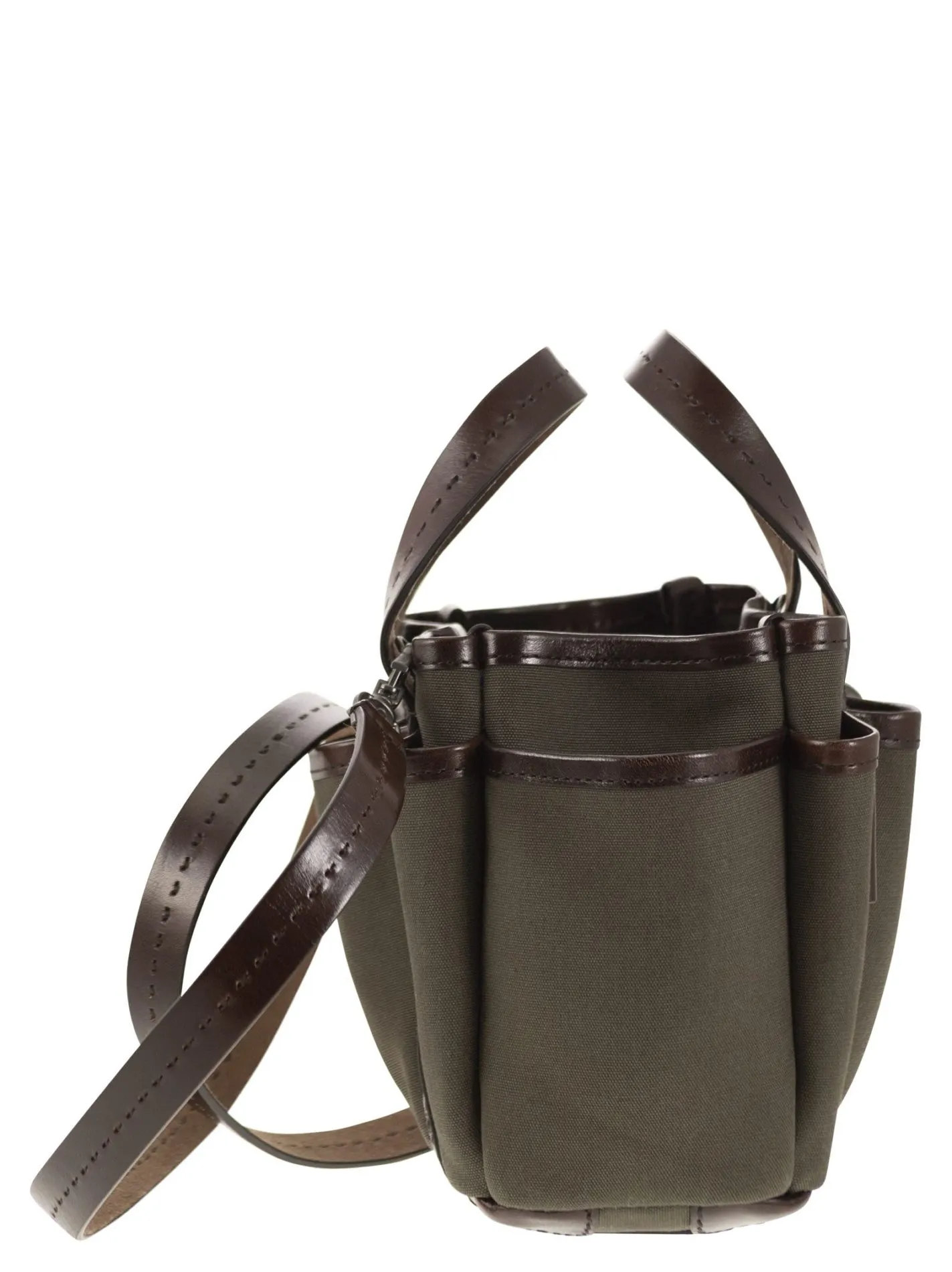 GARDENCA BASXS – Giardiniera Mini canvas and leather tote bag