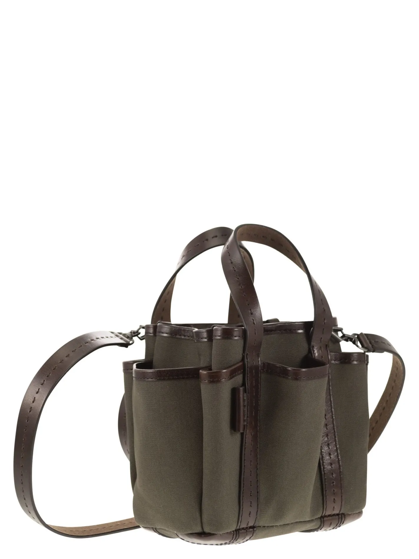 GARDENCA BASXS – Giardiniera Mini canvas and leather tote bag