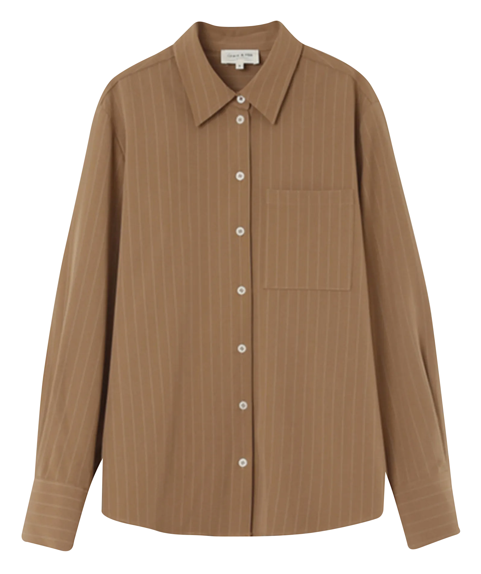 GRACE ET MILA   NAWELLE - Camicia a righe ampia con colletto classico | Marrone