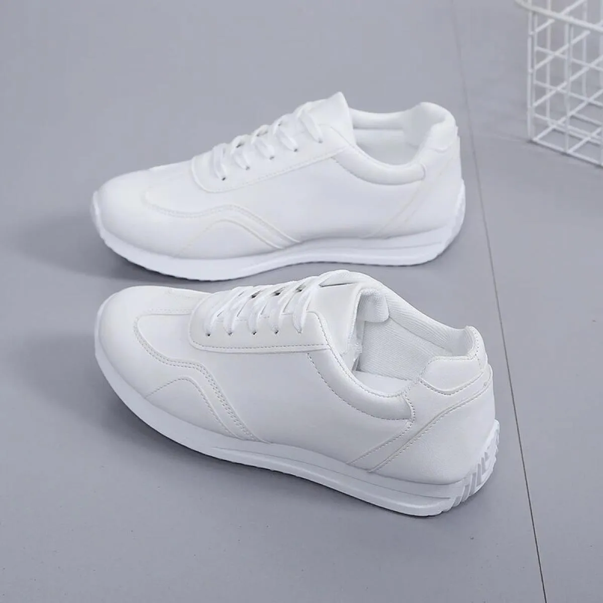 Greyder Scarpe casual da uomo in vera pelle nera eleganti e comode con design con lacci e tacco corto