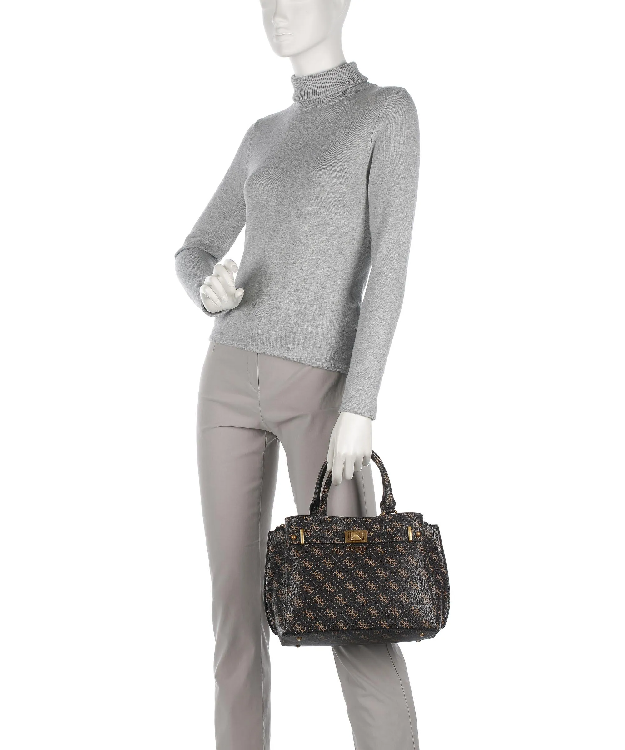  Guess Aieta Borsa a mano pelle sintetica marrone scuro  