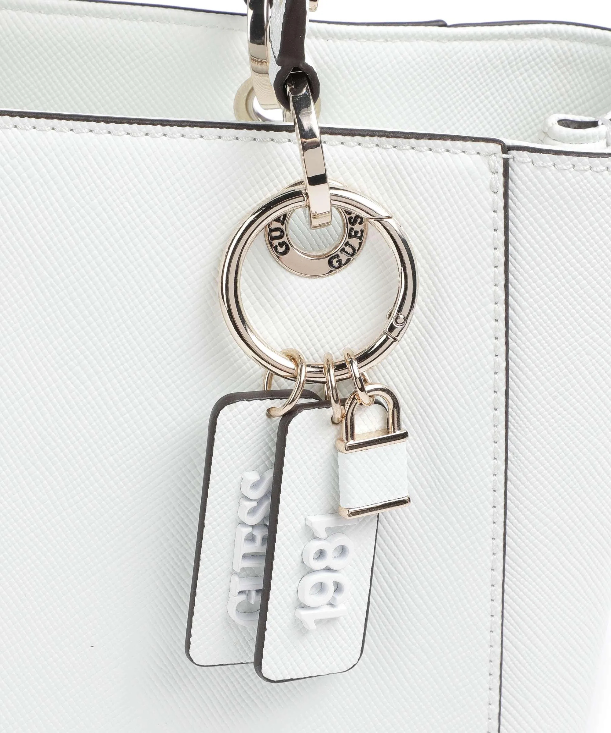  Guess Noelle Borsa shopper pelle sintetica bianco  