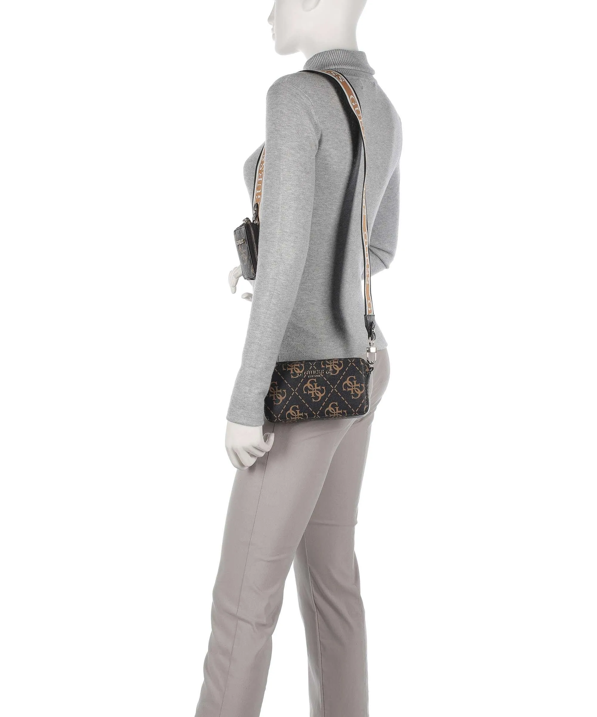  Guess Rea Borsa a tracolla pelle sintetica marrone scuro  