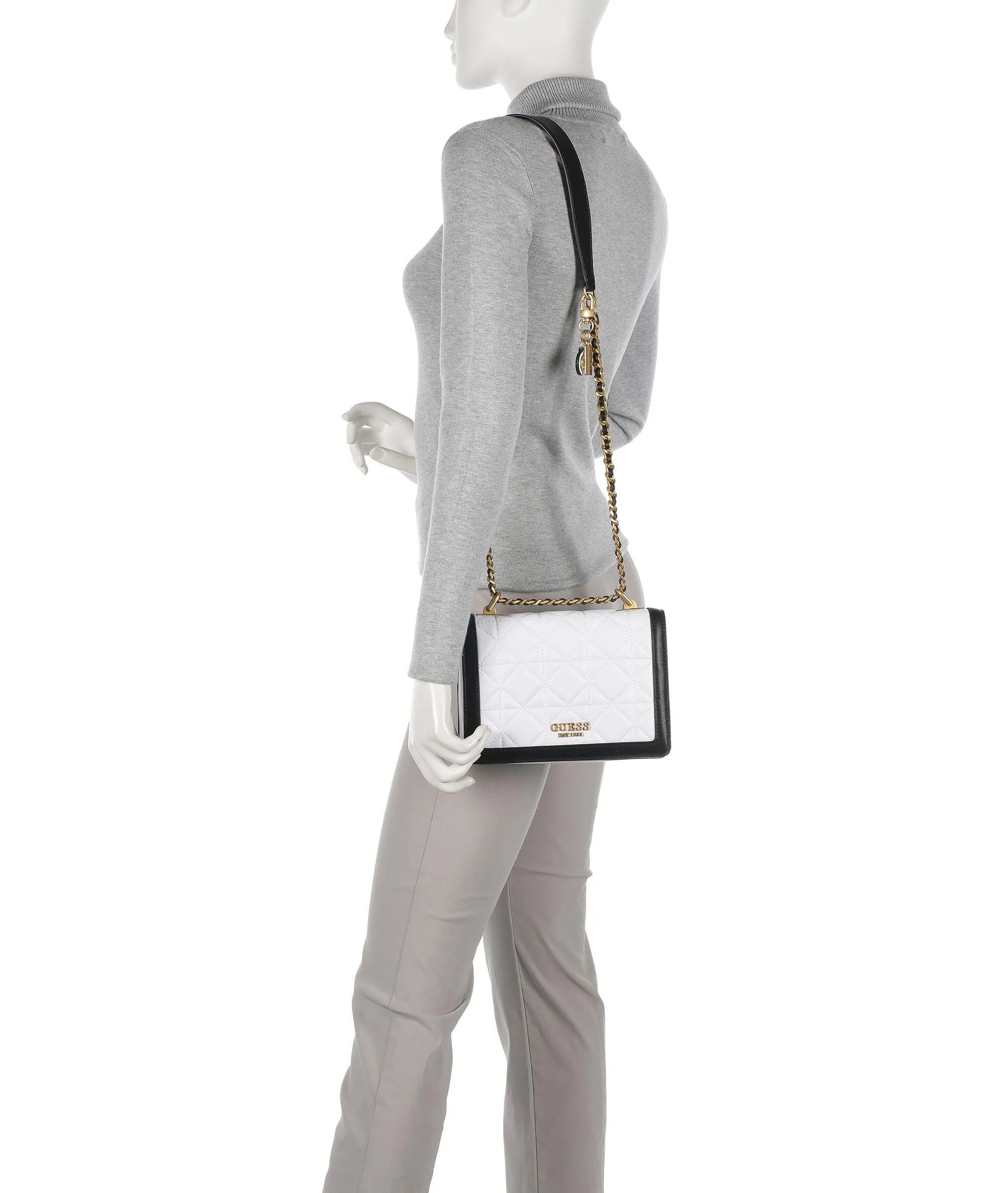  Guess Wilder Borsa a spalla pelle sintetica bianco  