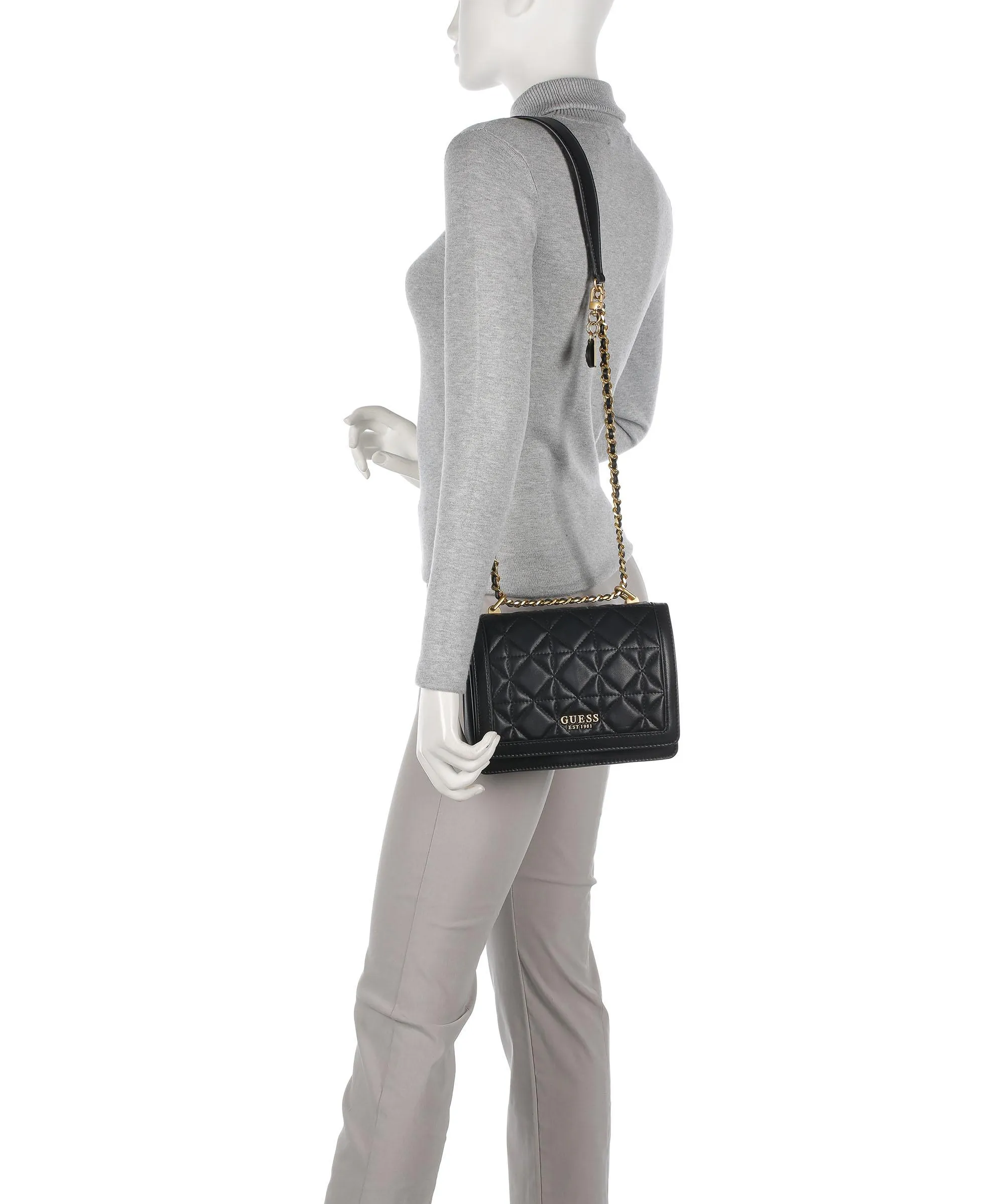  Guess Wilder Borsa a spalla pelle sintetica nero  