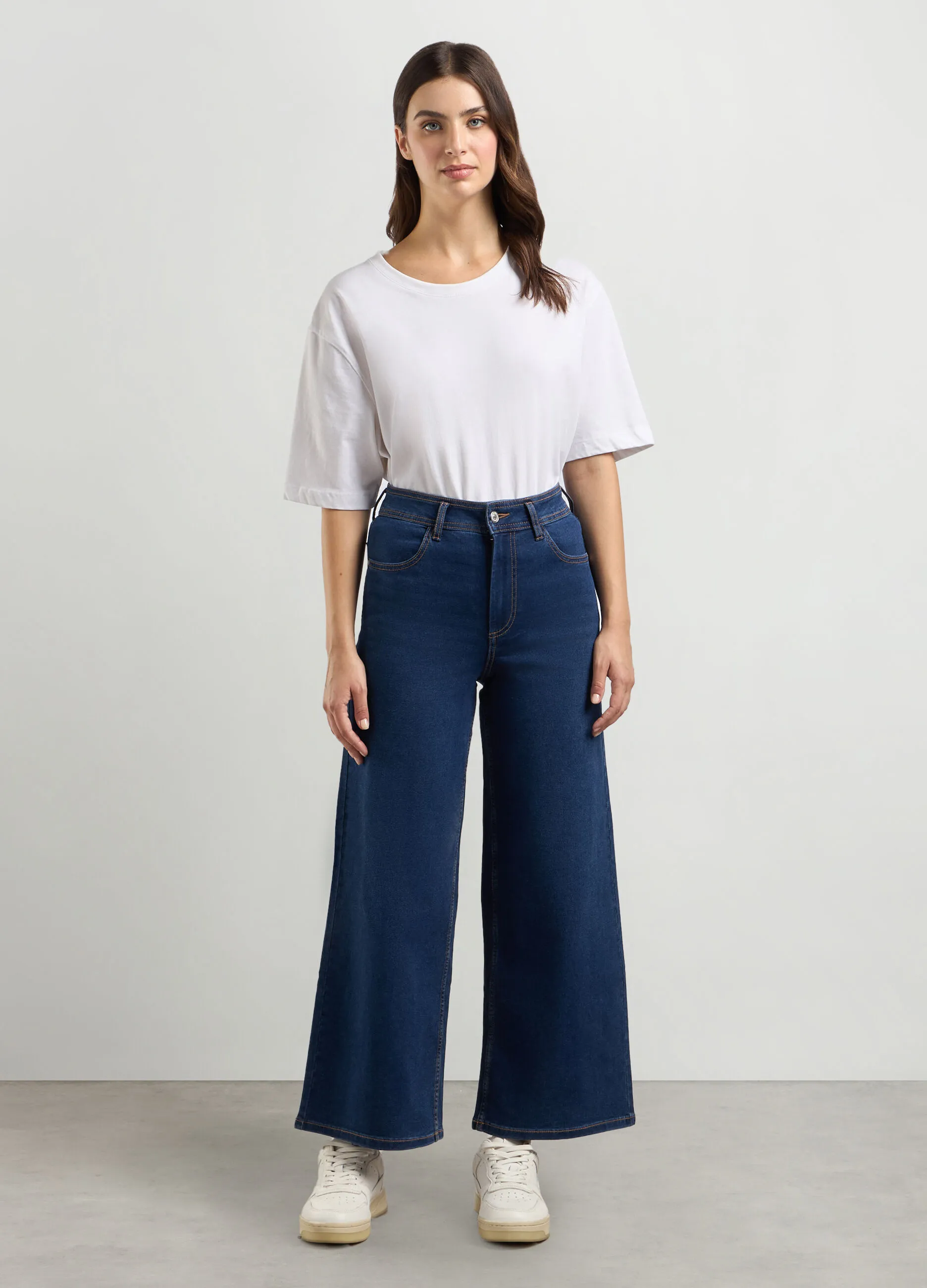 HOLISTIC  Pantaloni in denim wide leg donna