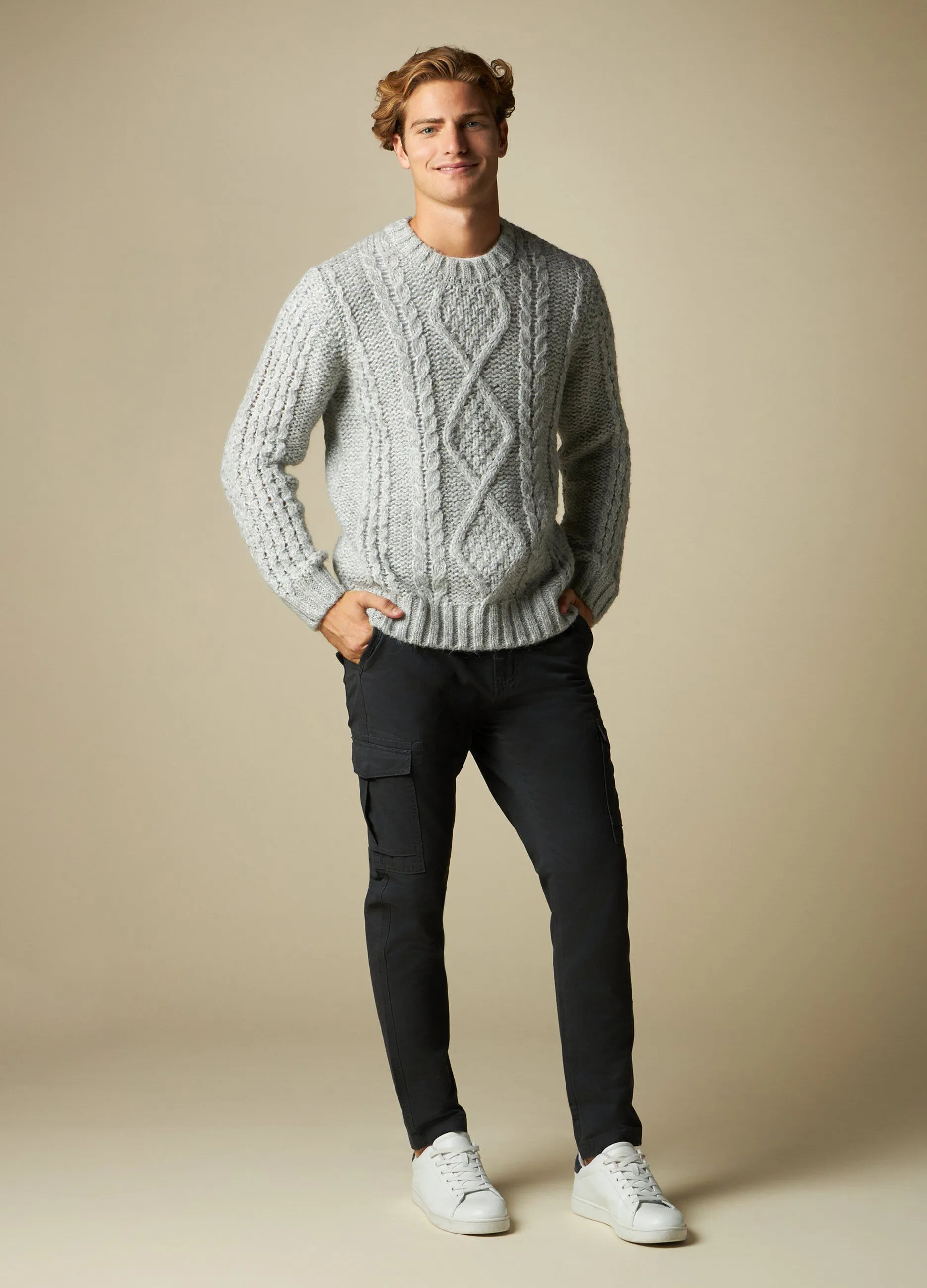 J. HART & BROS  Pantaloni cargo in puro cotone uomo