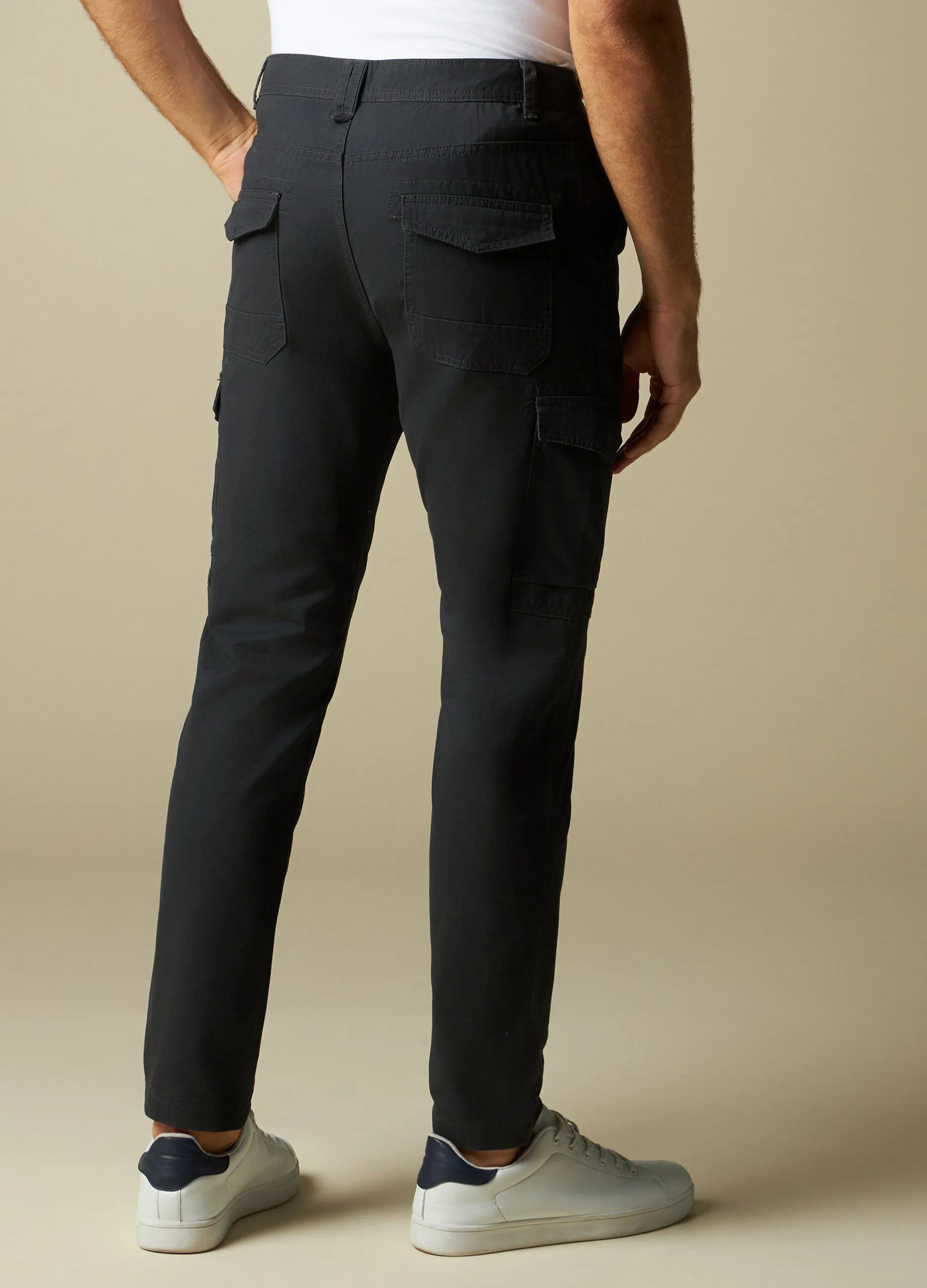J. HART & BROS  Pantaloni cargo in puro cotone uomo