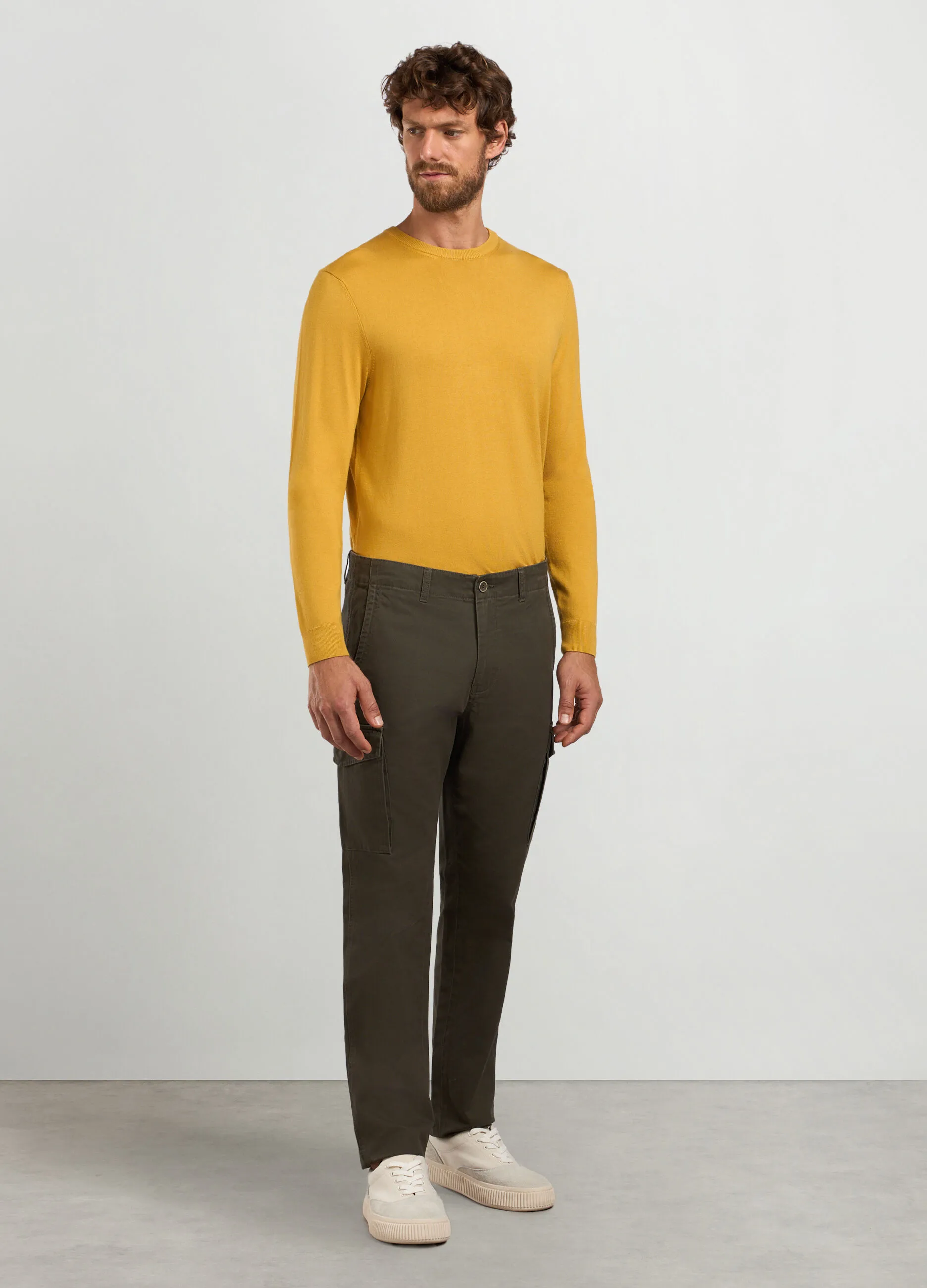 J. HART & BROS  Pantaloni cargo regular fit in twill di cotone uomo