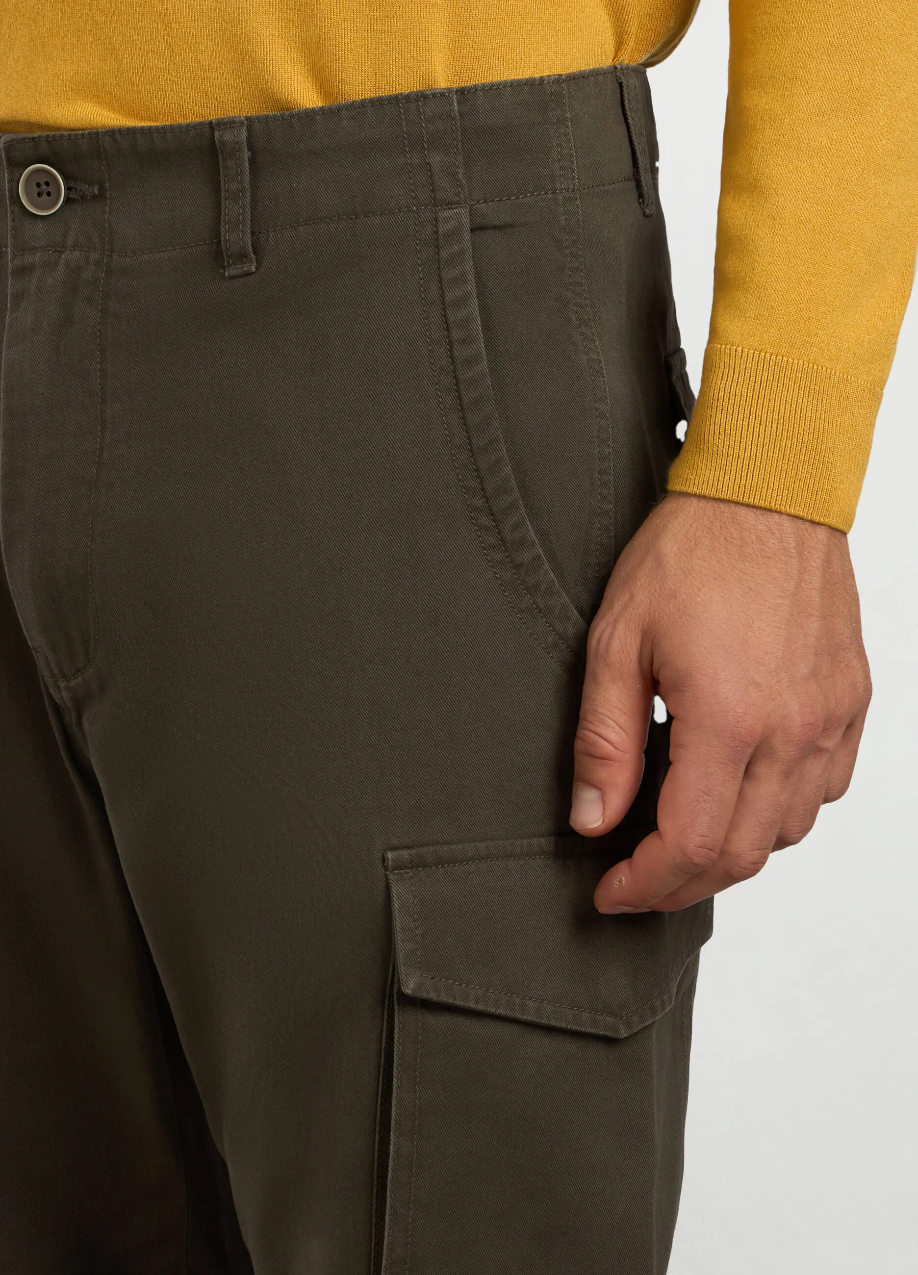 J. HART & BROS  Pantaloni cargo regular fit in twill di cotone uomo