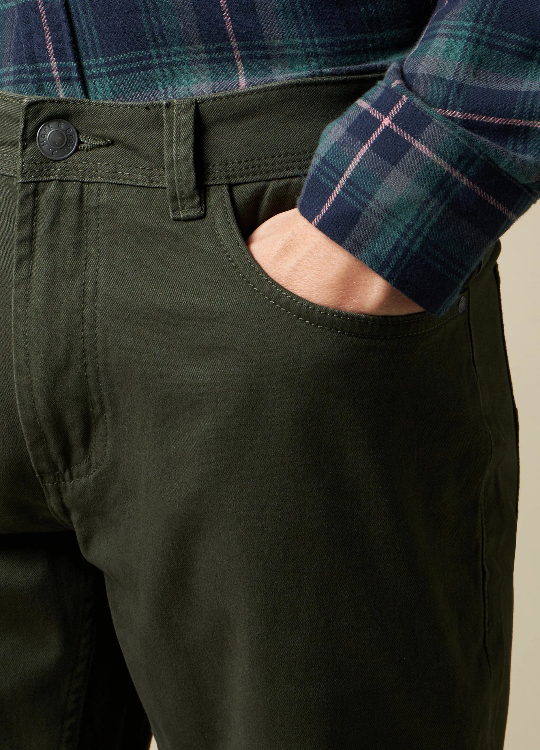 J. HART & BROS  Pantaloni in puro cotone uomo