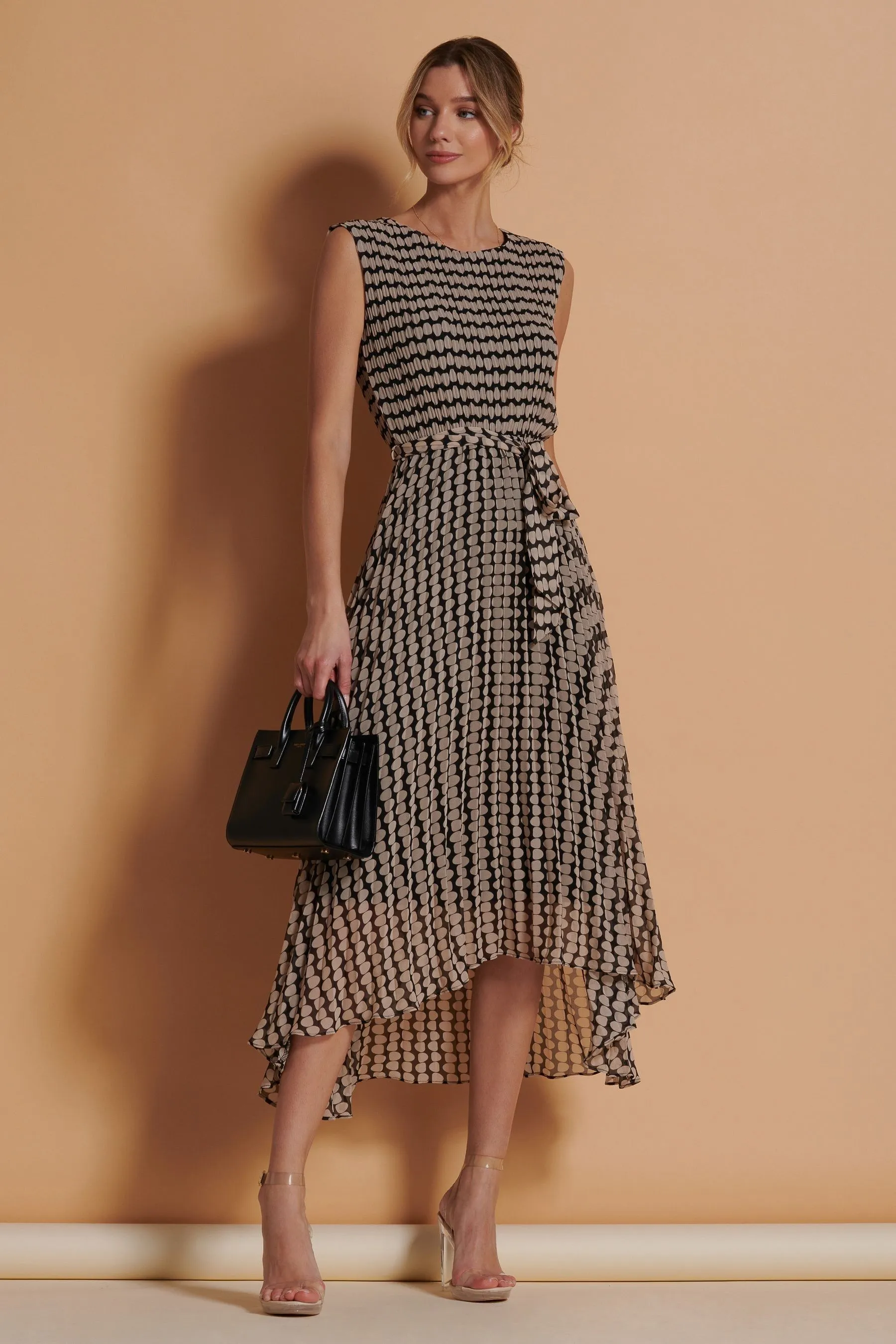 Jolie Moi A pieghe - Abito maxi asimmetrico in chiffon