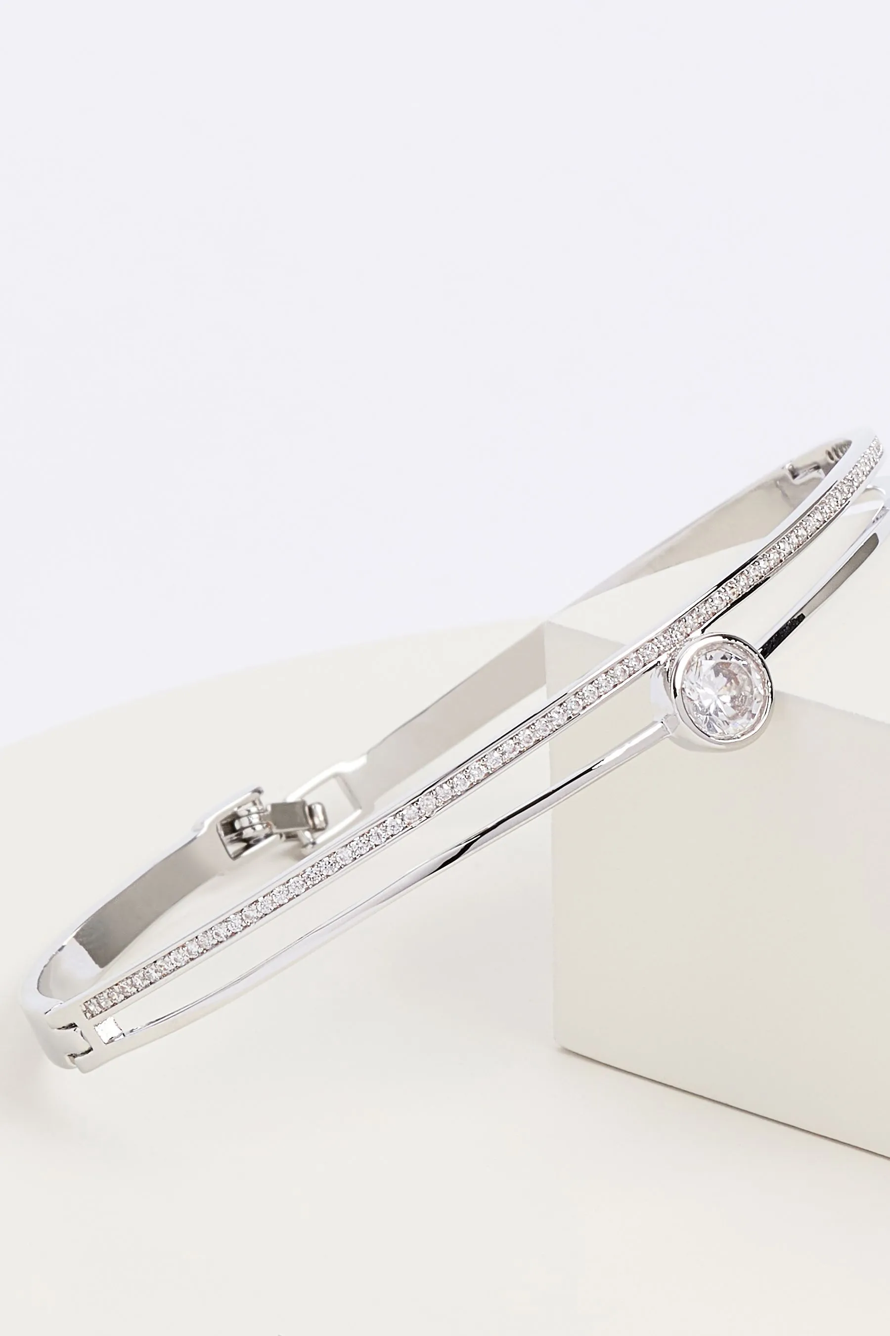 Jon Richard - centre Stone - Bracciale rigido con zirconia cubica
