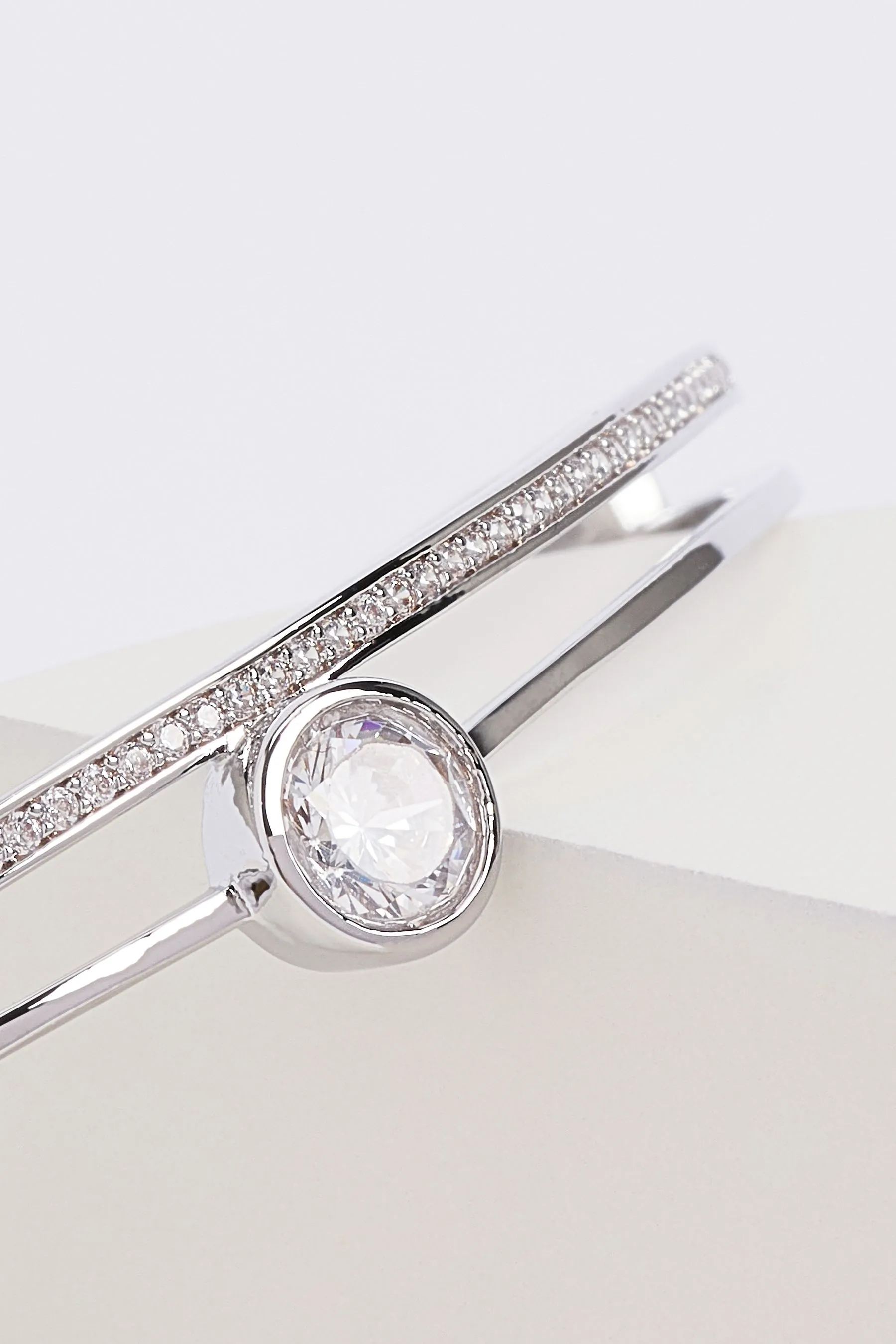 Jon Richard - centre Stone - Bracciale rigido con zirconia cubica