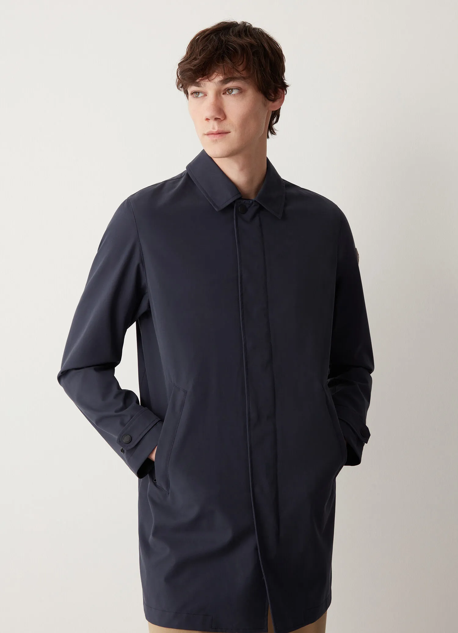 Long cotton-look 3L jacket