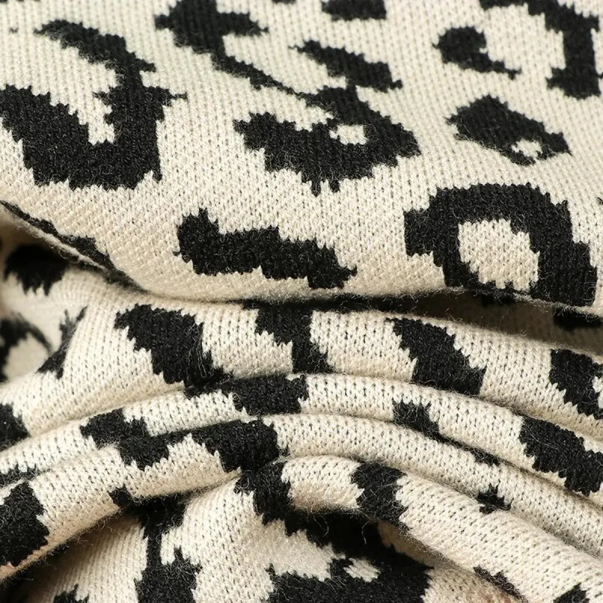 Maglioni da donna Maglioni autunno-inverno Pullover lavorato a maglia leopardato Manica lunga Maglioni girocollo in colore a con