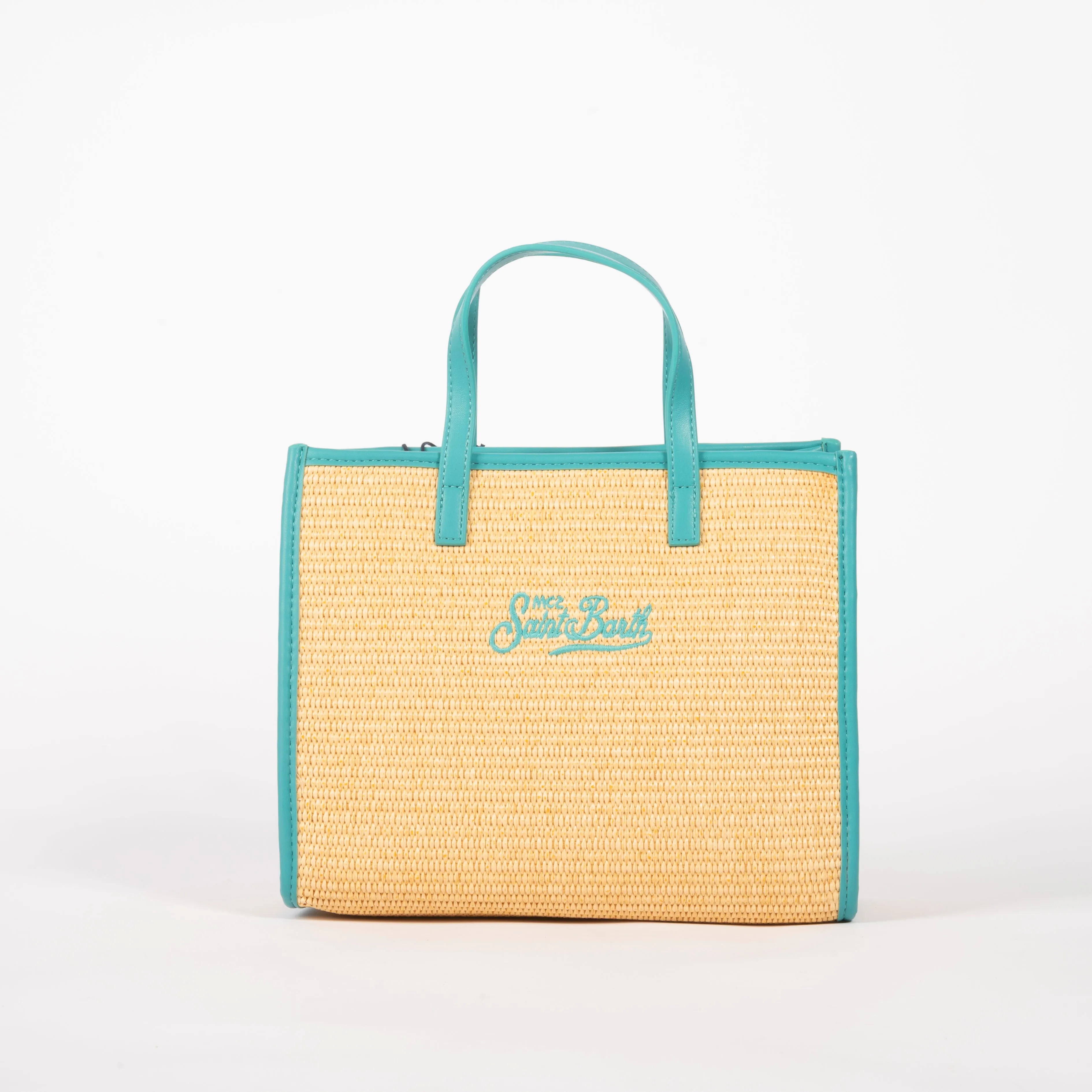 Mc2 Saint Barth borsa vivian mid raffia turchese