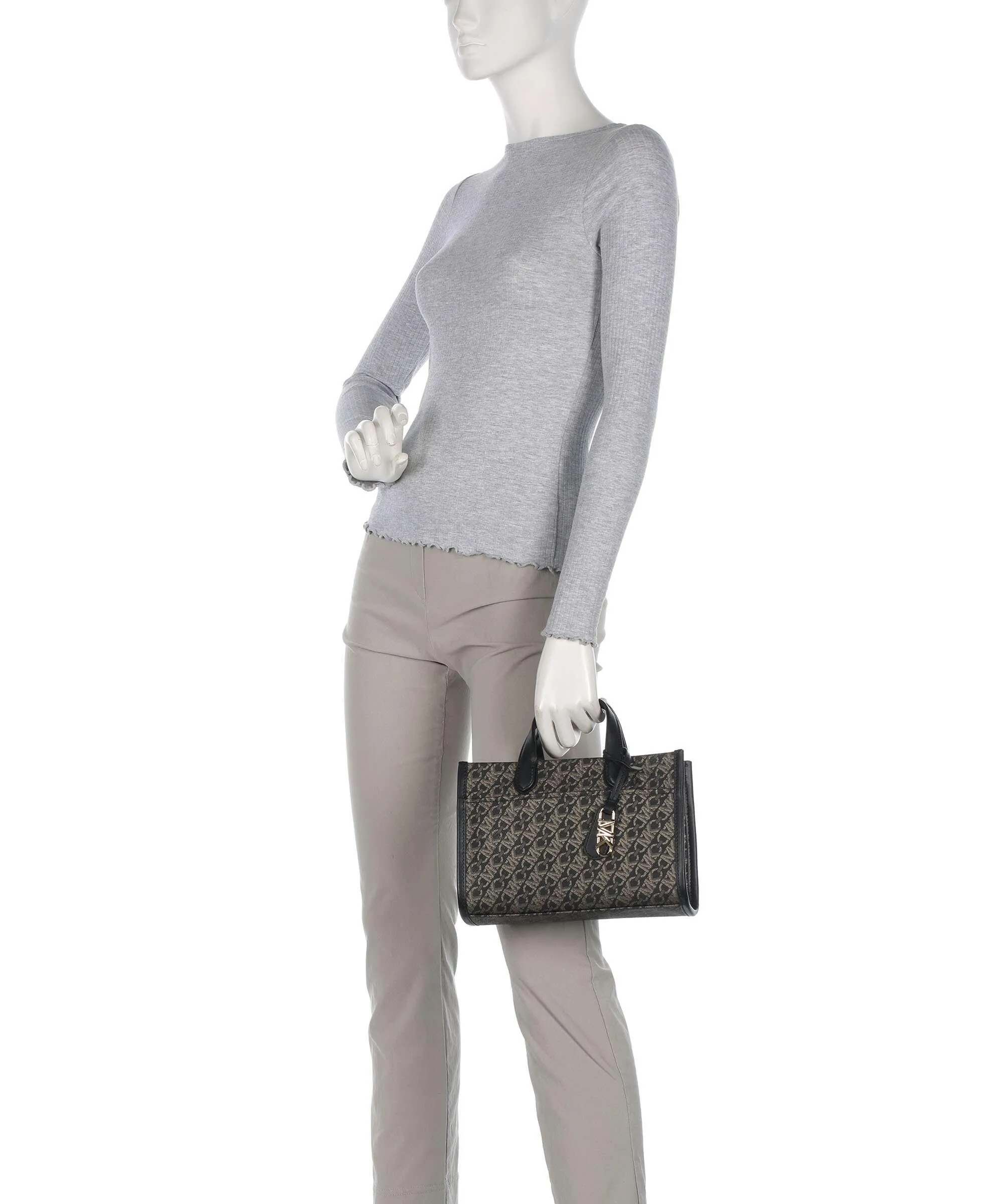  Michael Kors Gigi Borsa a mano pelle sintetica nero/oro  