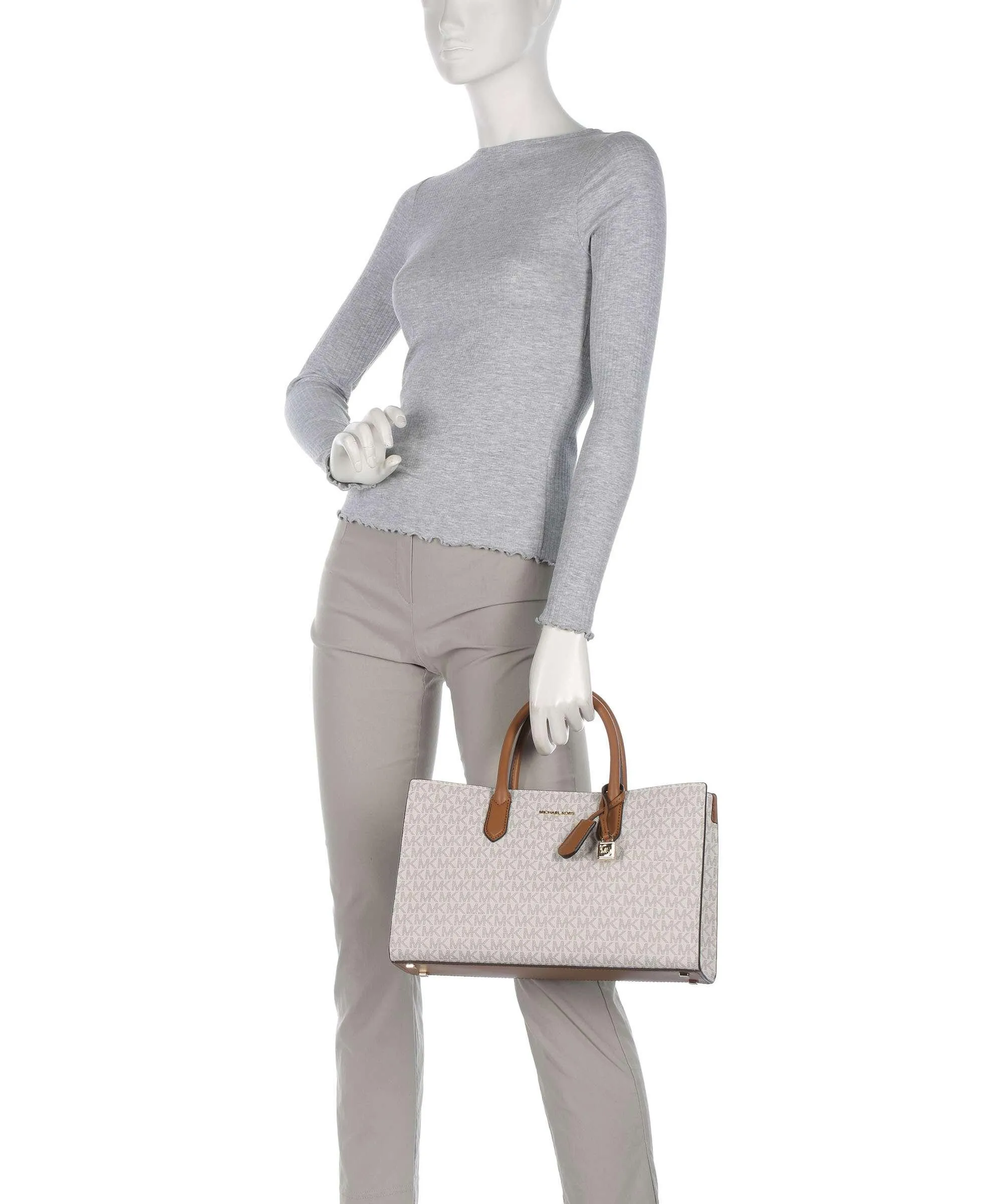  Michael Kors Scarlett Borsa a mano tela avorio  