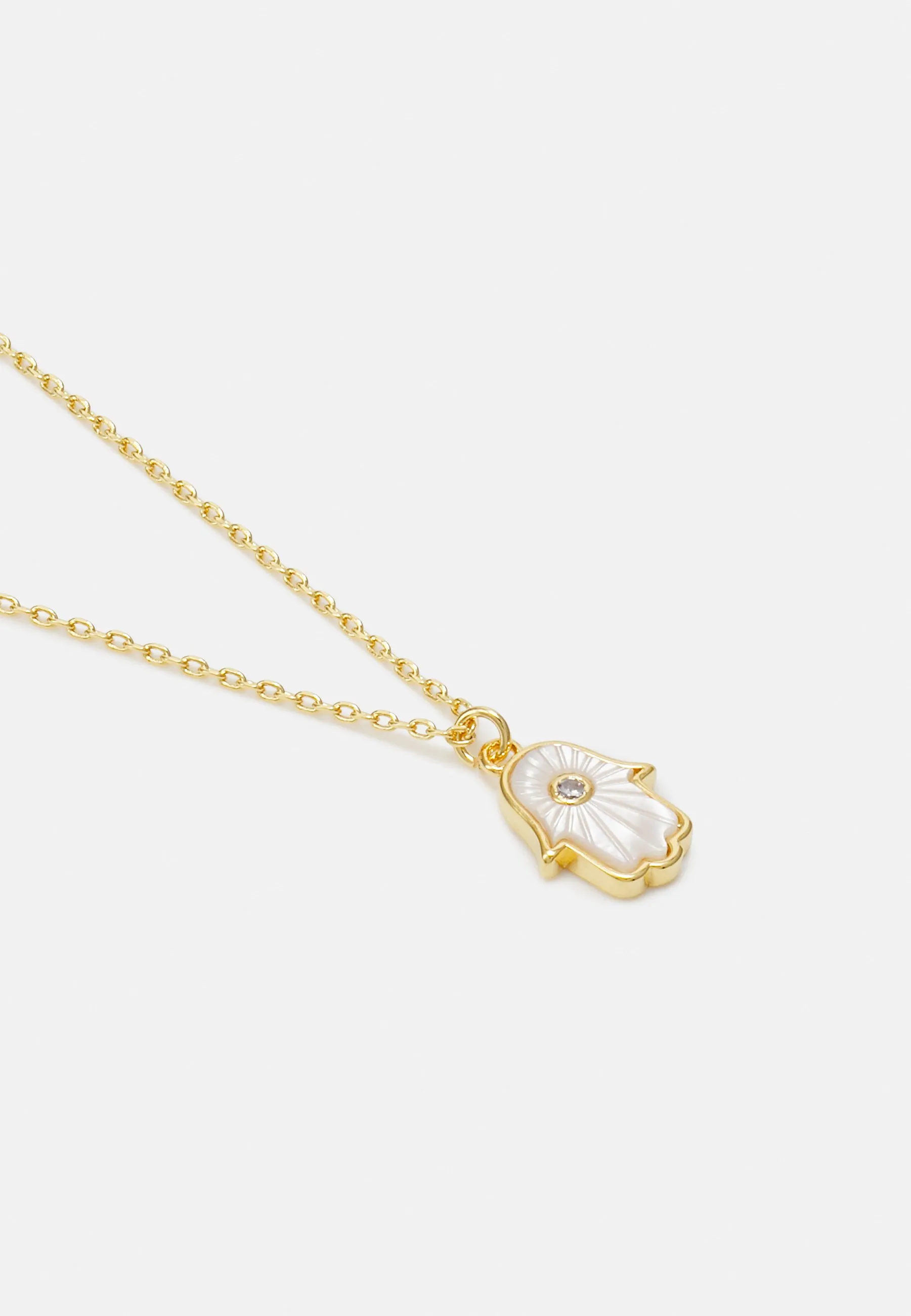 MOP HAMSA HAND CHARM NECKLACE - Collana