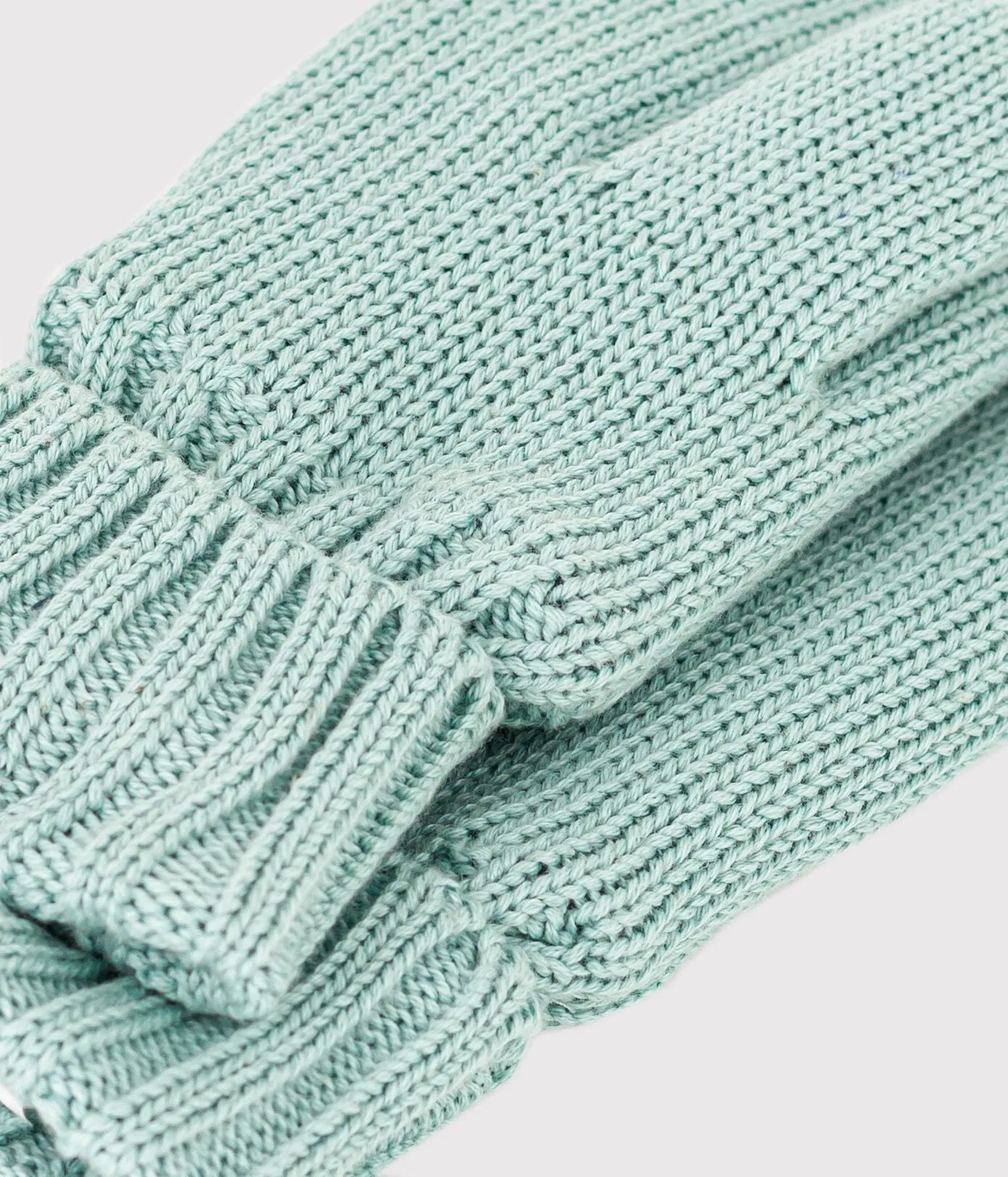 MUFFOLE IN MAGLIA CON FODERA IN PILE VERDI