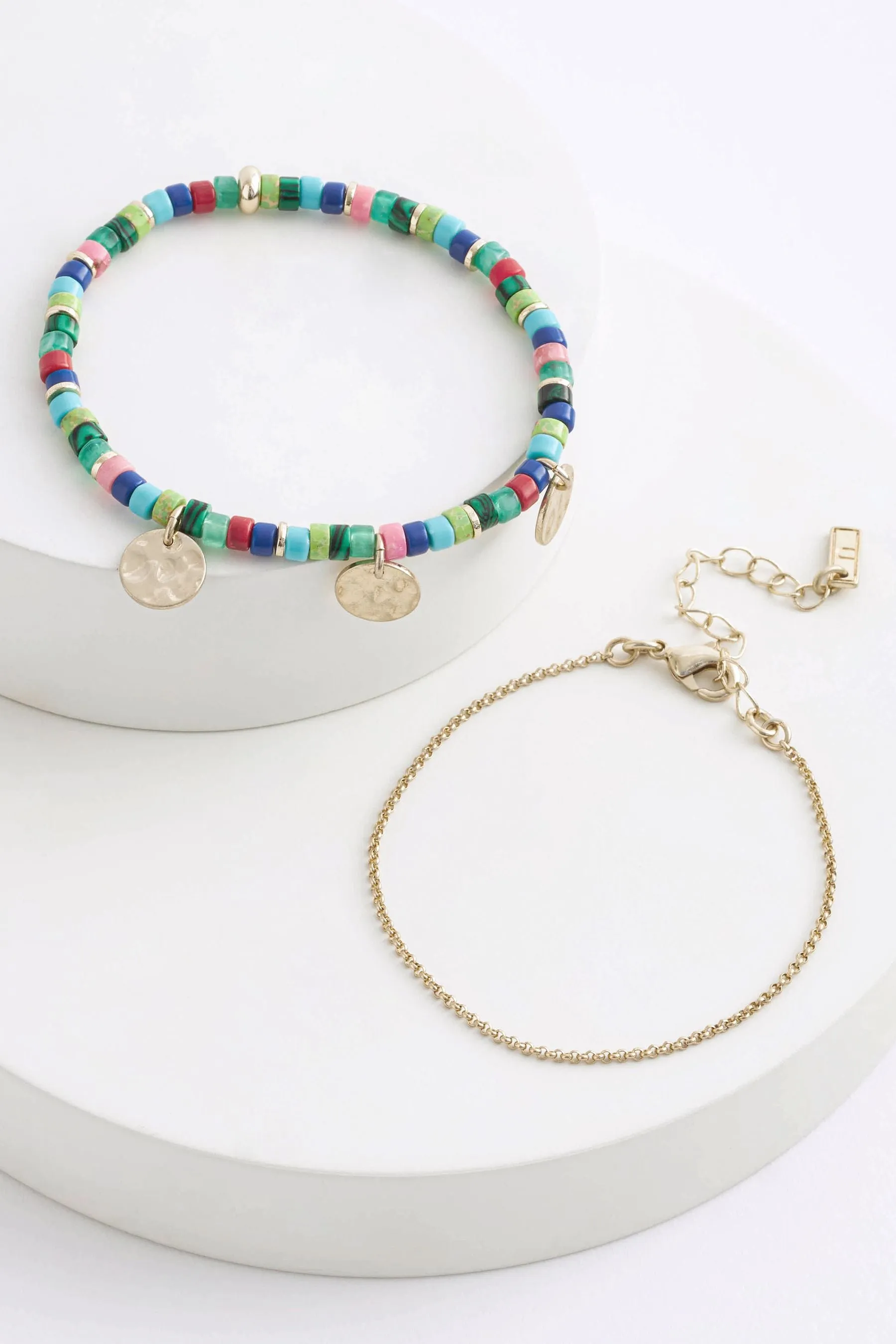 Multicolore  - Bracciale elasticizzato con perline