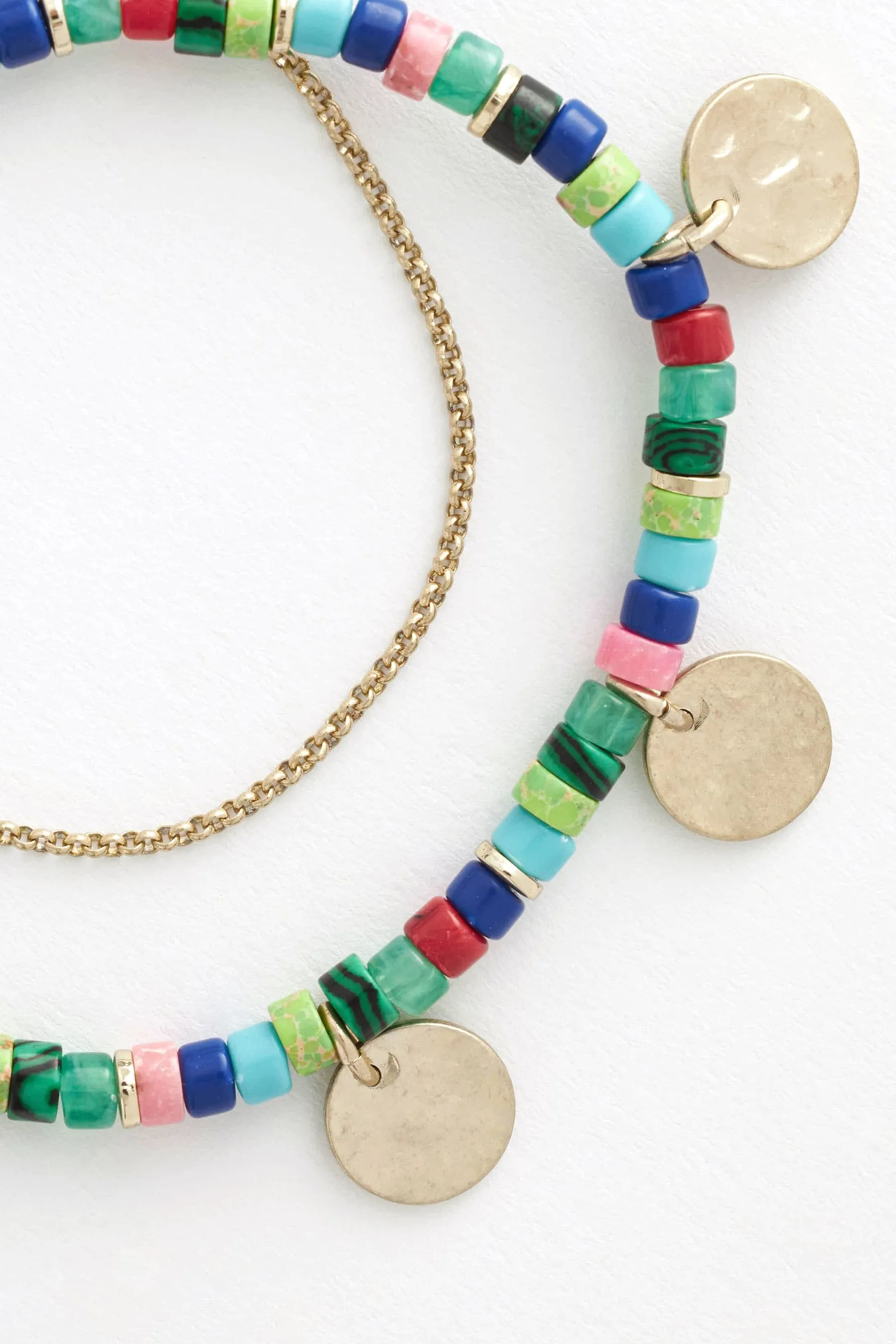 Multicolore  - Bracciale elasticizzato con perline