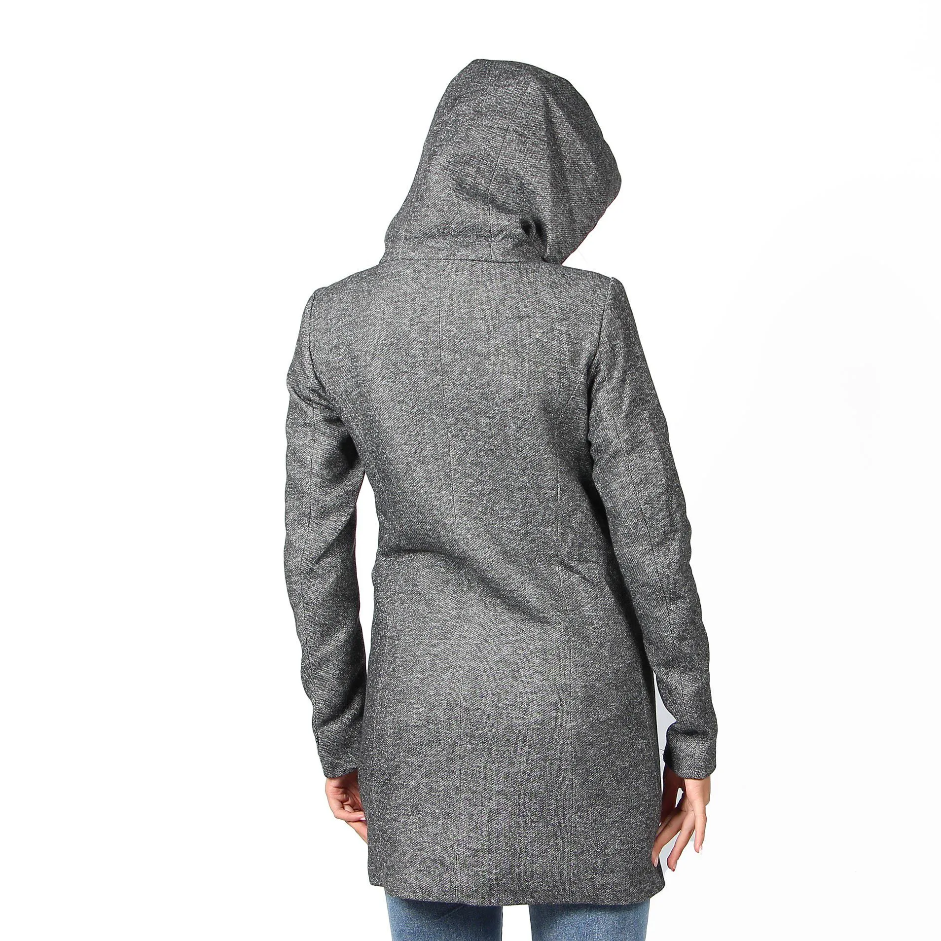 NEON & NYLON by Only - CAPPOTTO DONNA CON CAPPUCCIO GRIGIO SCURO                                            Previous productNEON