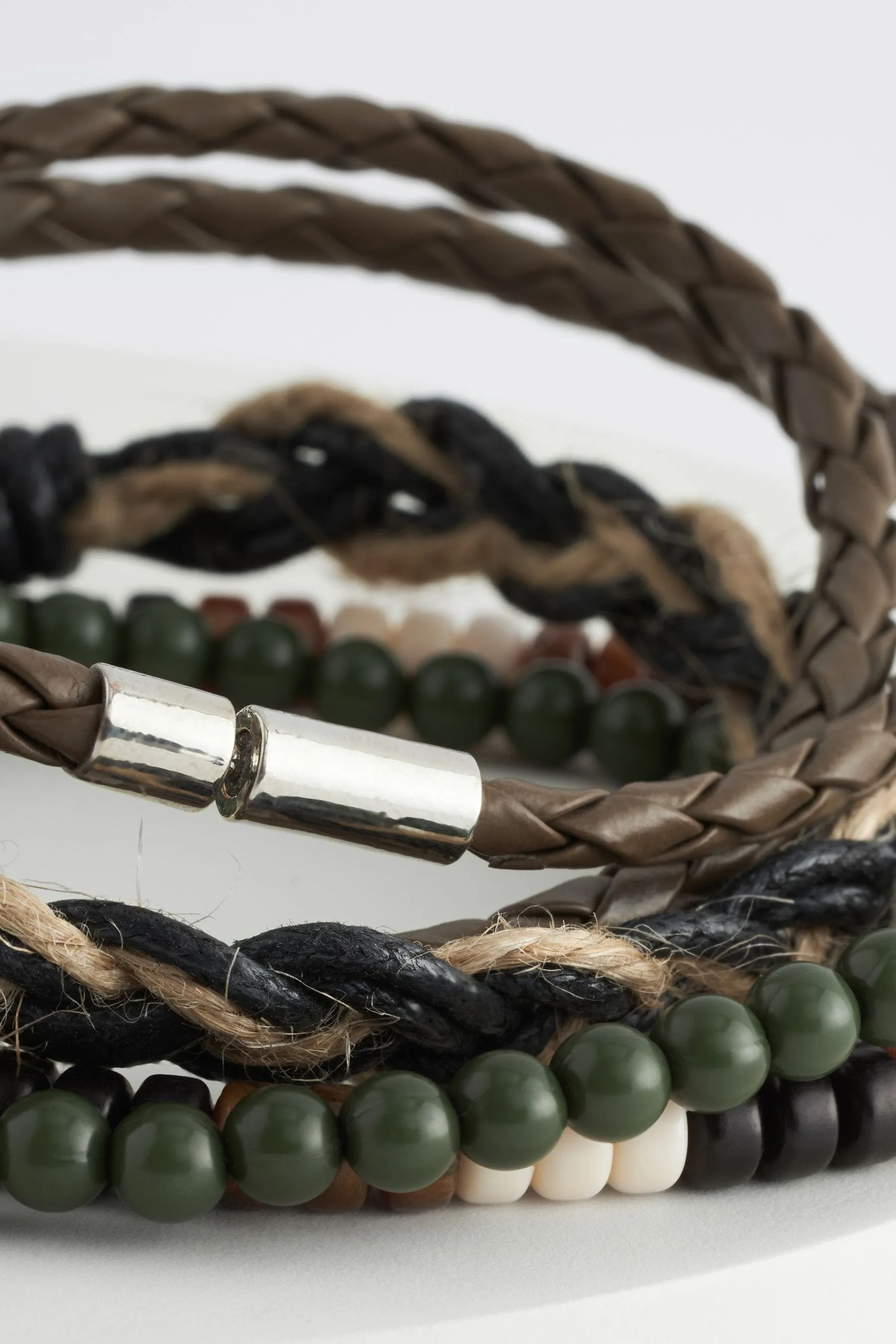 Nero  - Confezione multipla con bracciale di perline