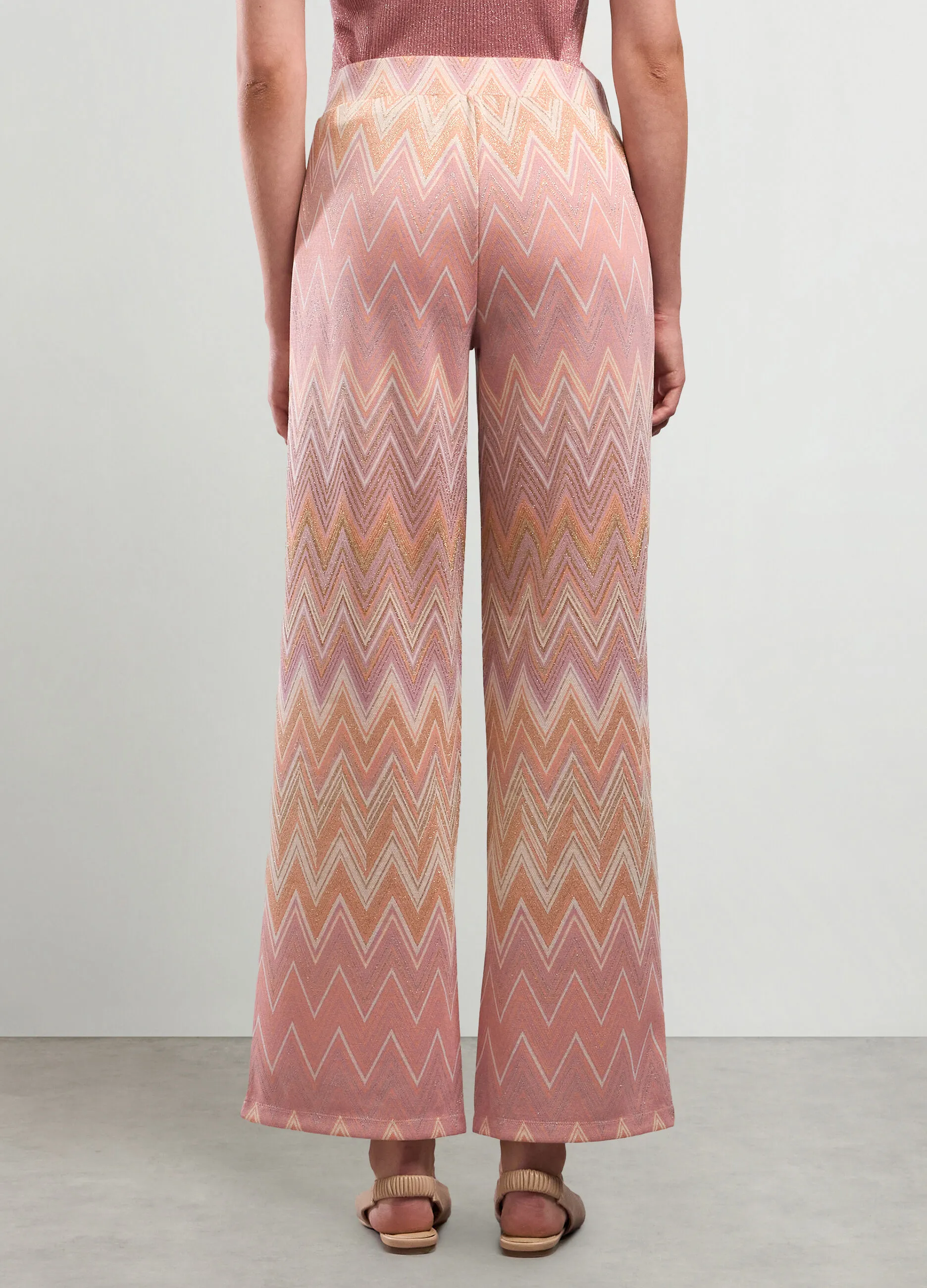 NICE & CHIC  Pantaloni palazzo misto viscosa e lurex donna
