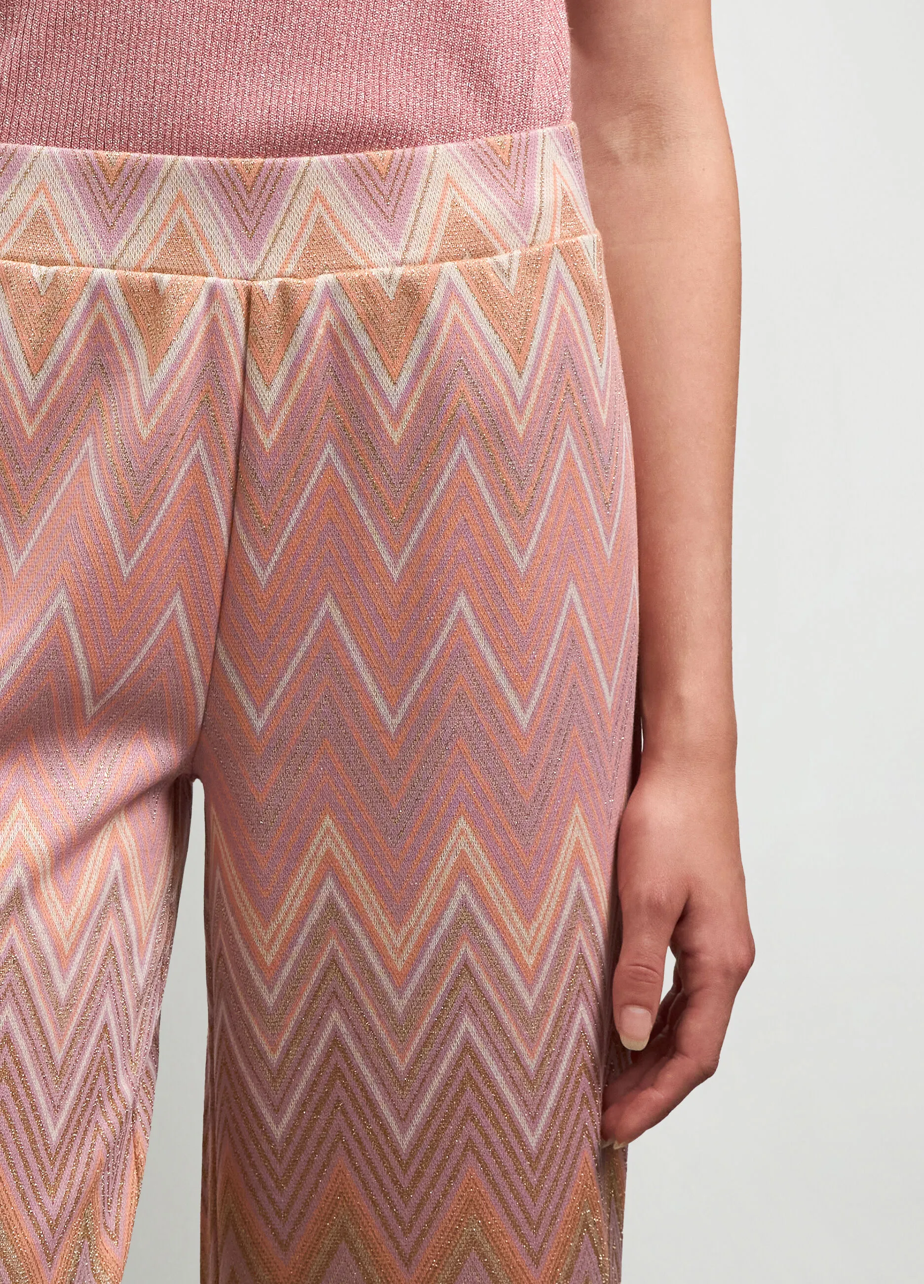 NICE & CHIC  Pantaloni palazzo misto viscosa e lurex donna