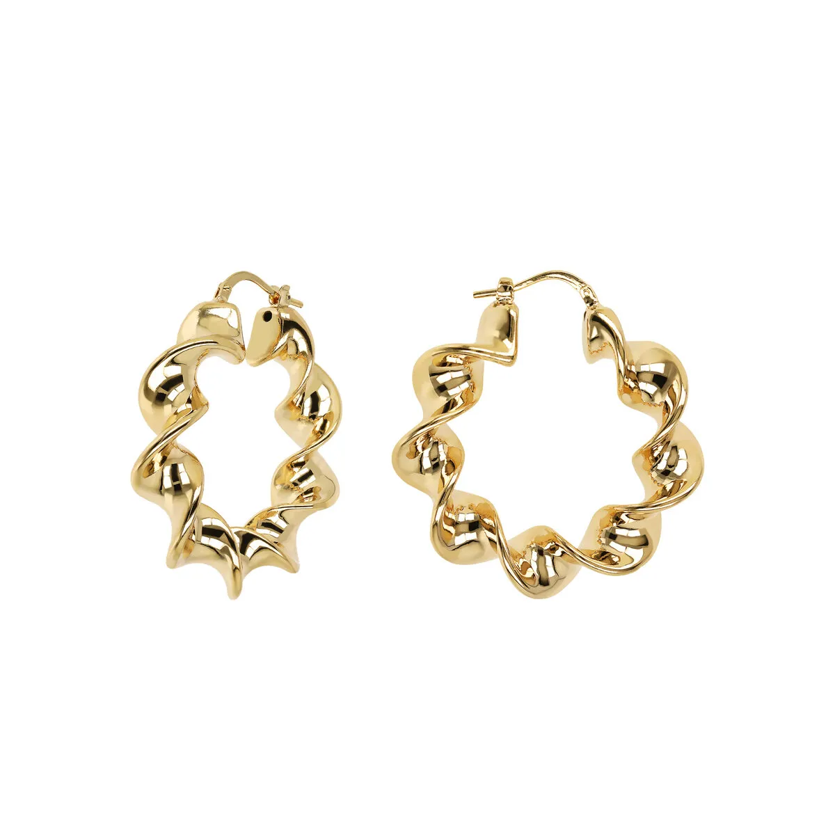 Orecchini a Cerchio Golden Ritorti