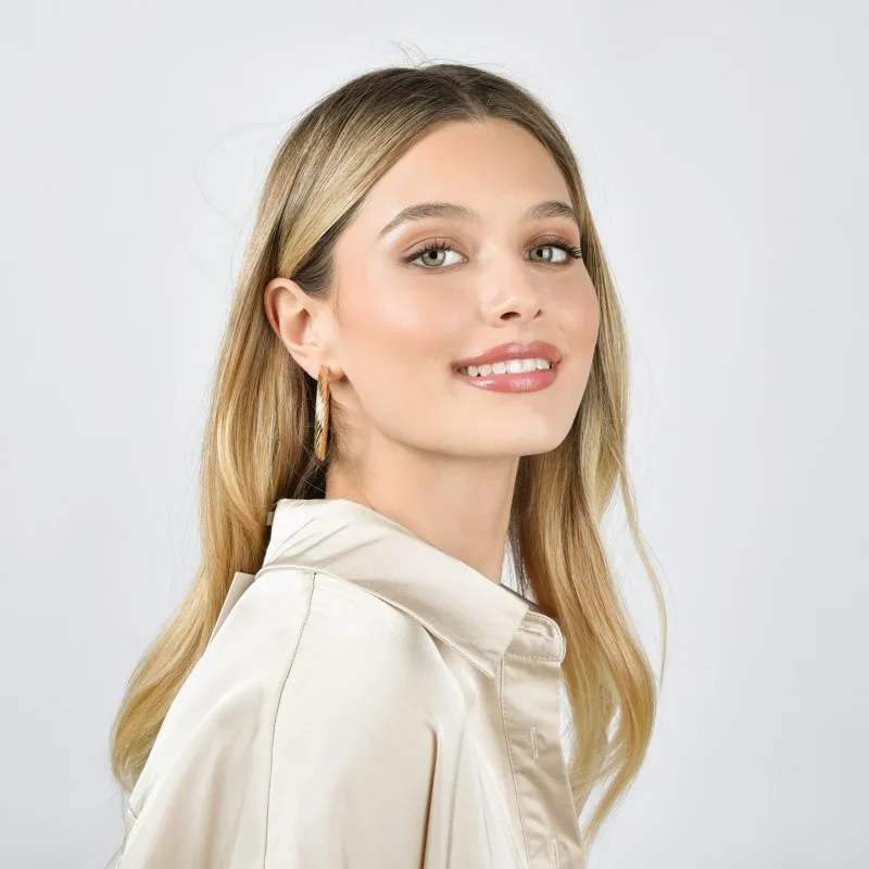 ORECCHINI DONNA CERCHI IN ACCIAIO IP GOLD