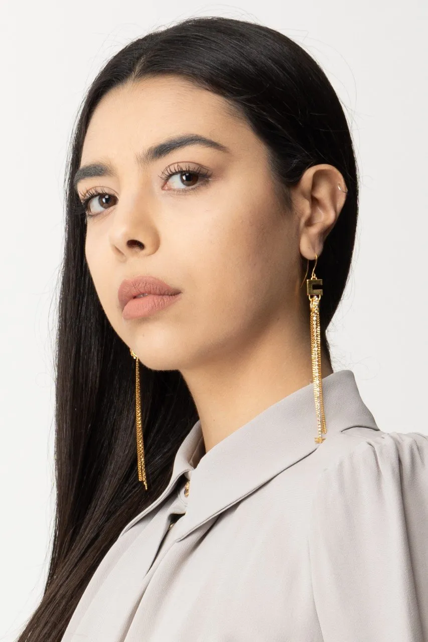Orecchini pendenti con strass Oro Giallo