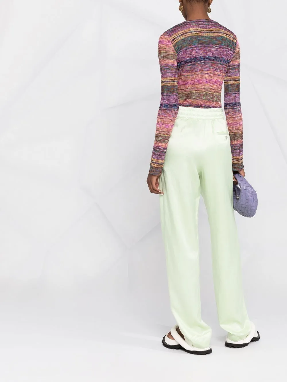 pantalone jogger in raso