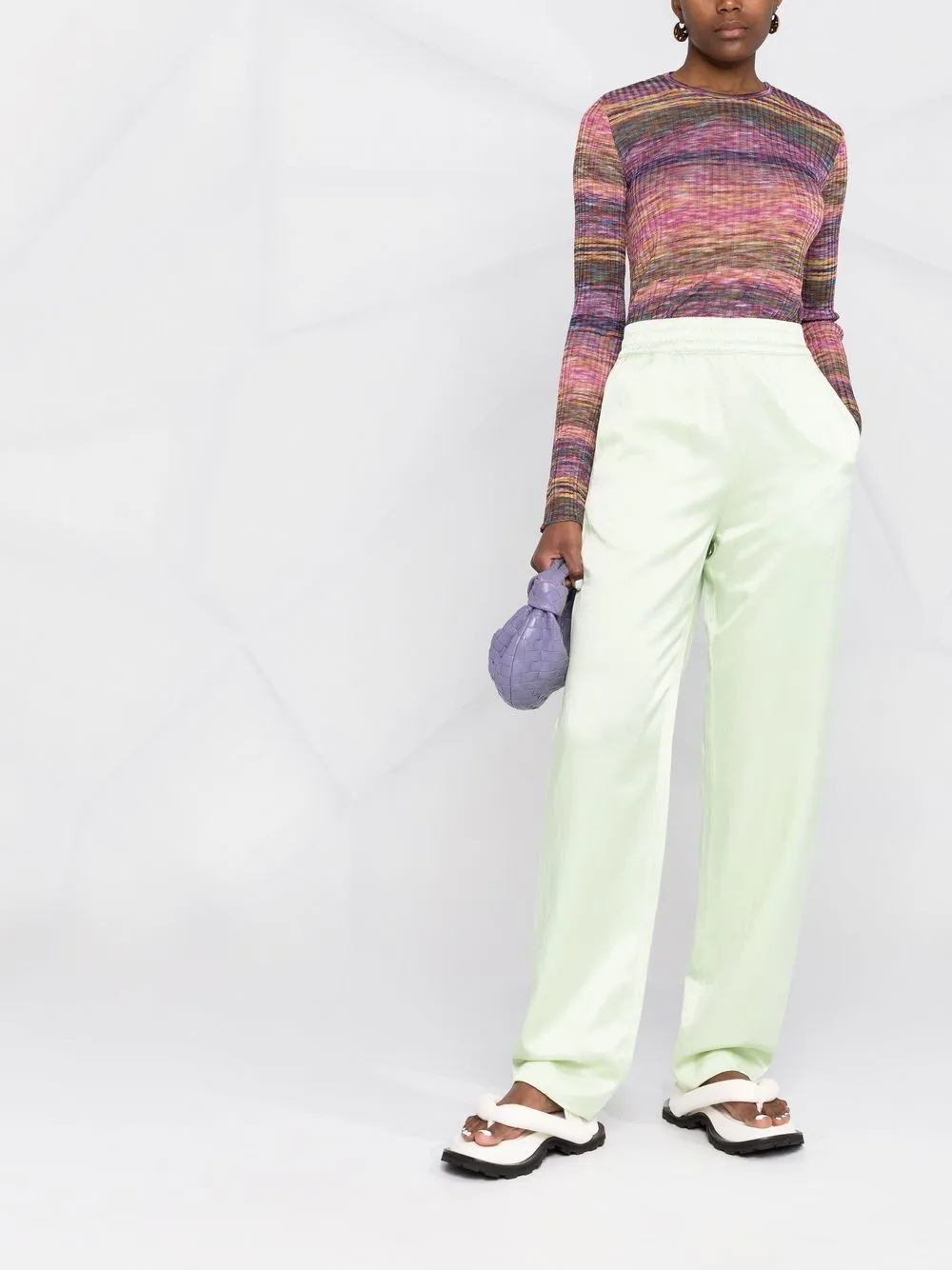 pantalone jogger in raso