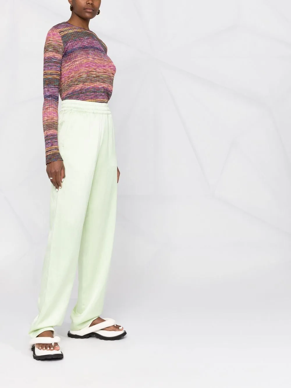 pantalone jogger in raso