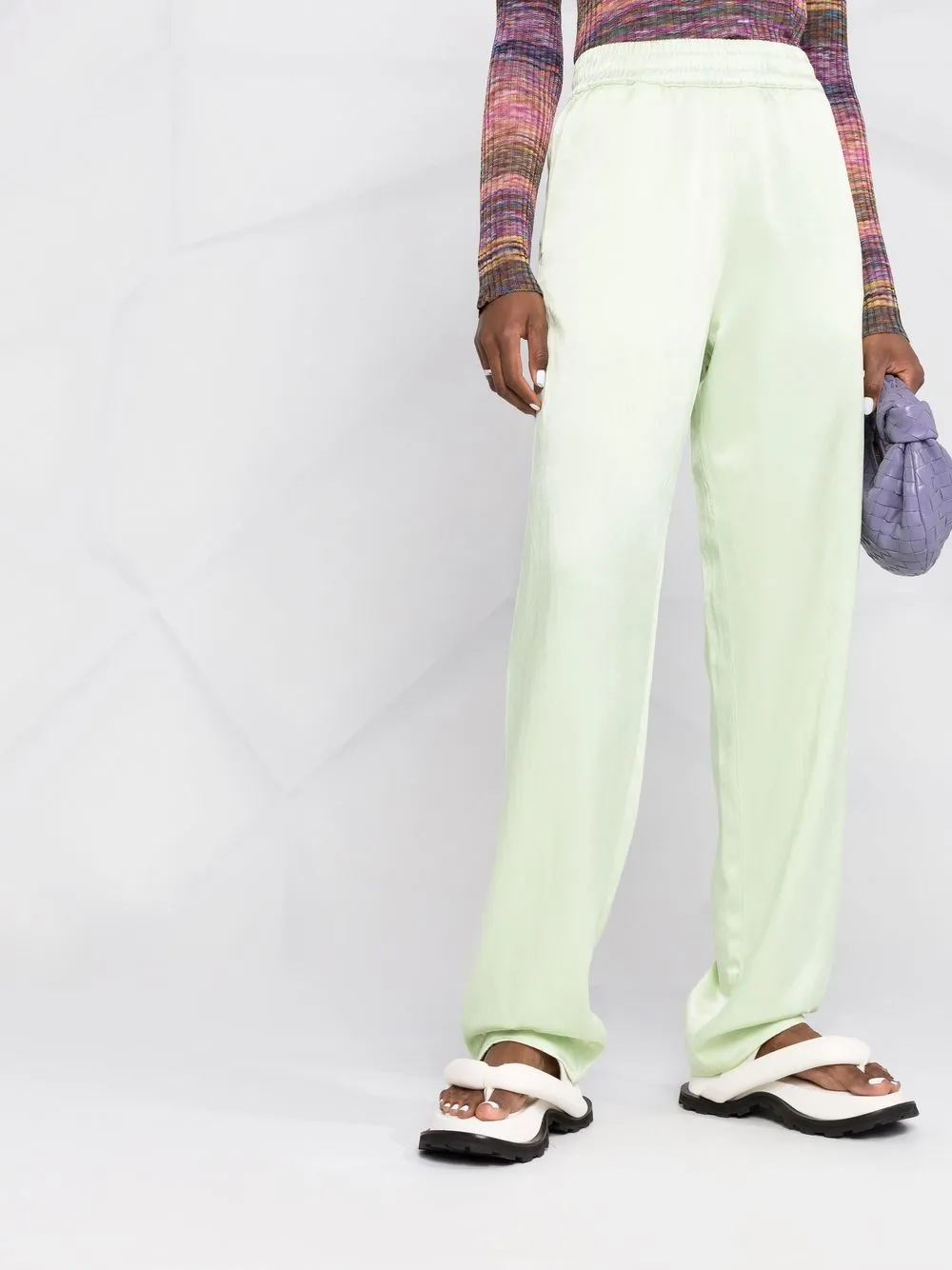 pantalone jogger in raso