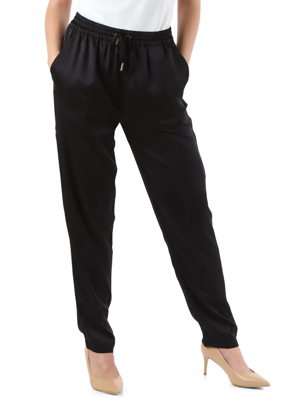Pantalone jogger in satin
