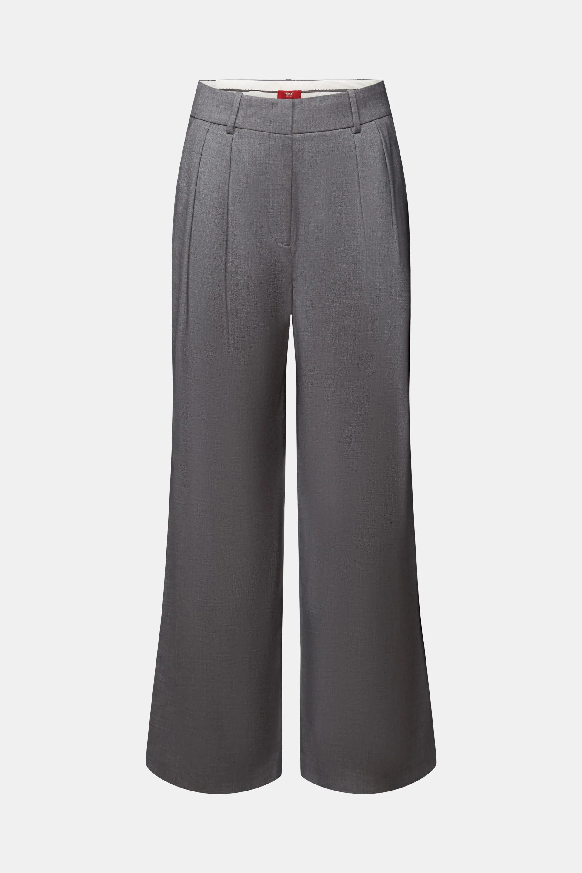 Pantaloni a gamba larga con piega a vita alta