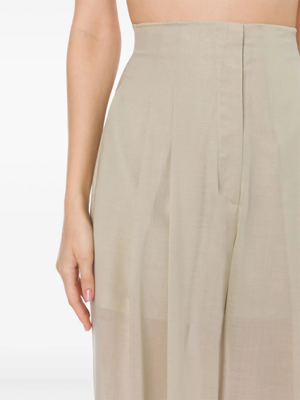 Pantaloni con pieghe in verde - donna